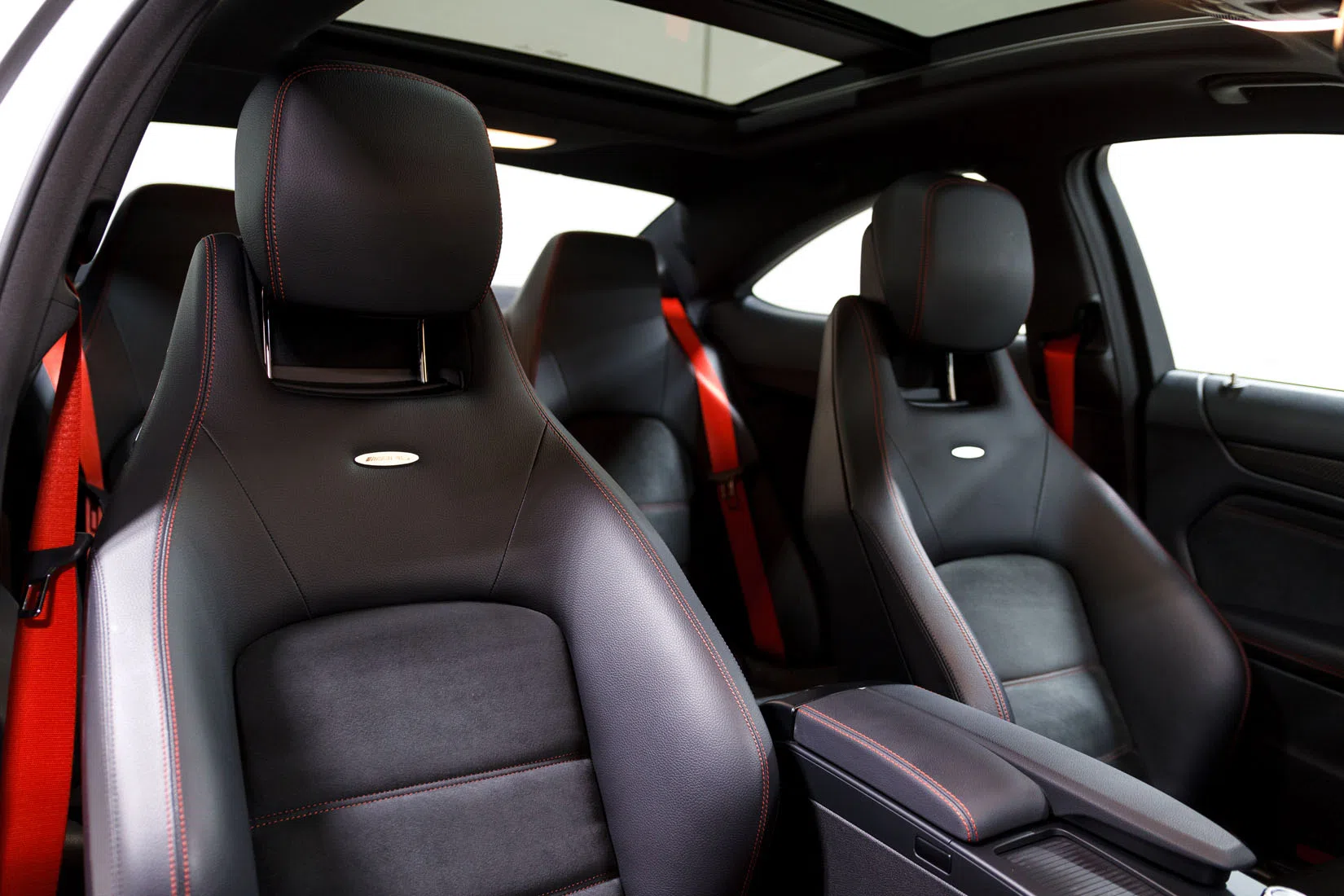 2013 Mercedes-Benz C63 AMG Black Series interior, seats, Black with Red Stitching