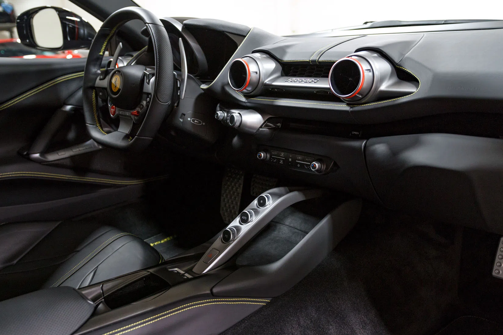 2019 Ferrari 812 Superfast interior, dashboard, Leather Black