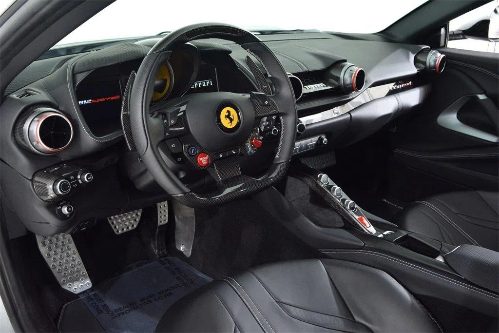 2019 Ferrari 812 Superfast interior, dashboard, Black Leather