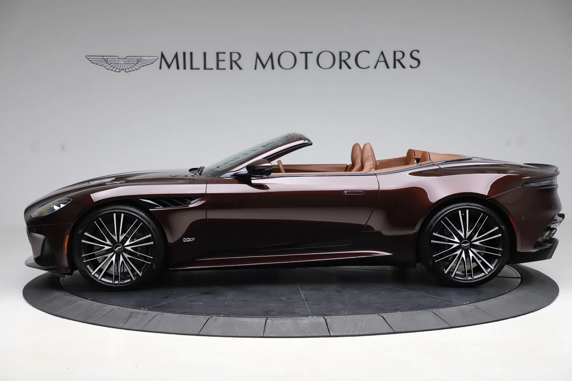 2020 Aston Martin DBS Superleggera Volante, side profile, CHESTNUT TAN