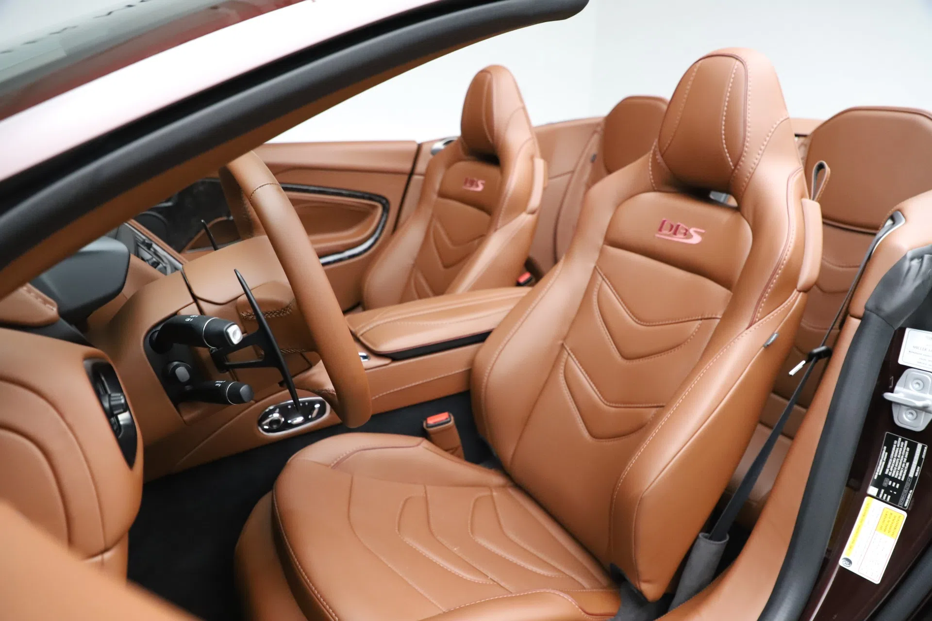 2020 Aston Martin DBS Superleggera Volante interior, seats, DEVINE RED