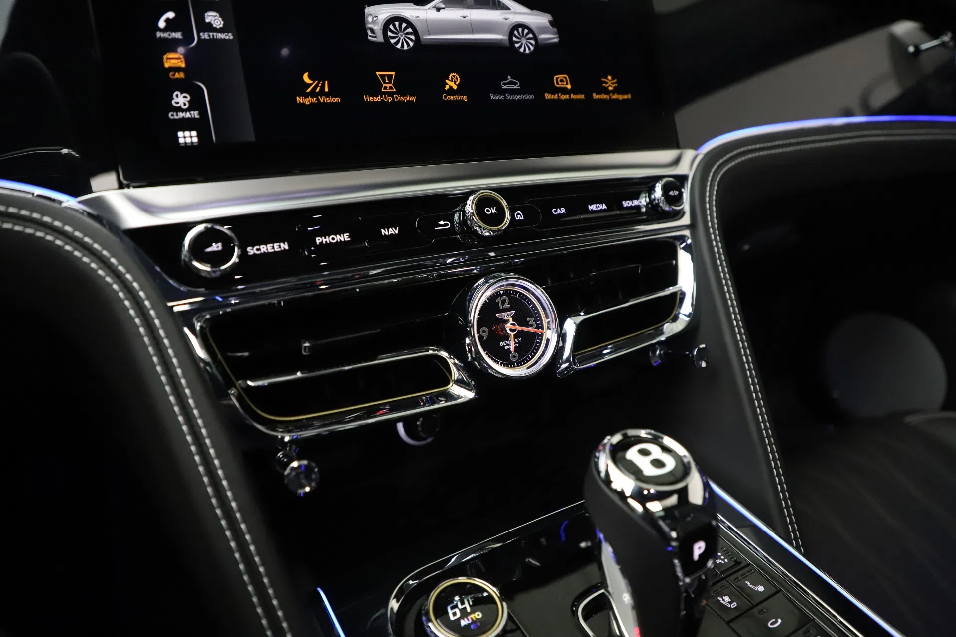 2020 Bentley Flying Spur W12 First Edition interior, Leather Black