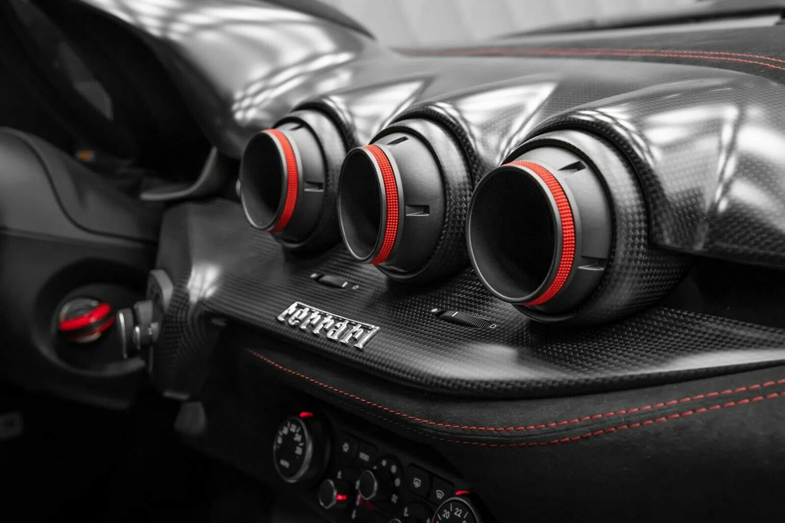 2017 Ferrari F12 TDF interior, Alcantara Nero