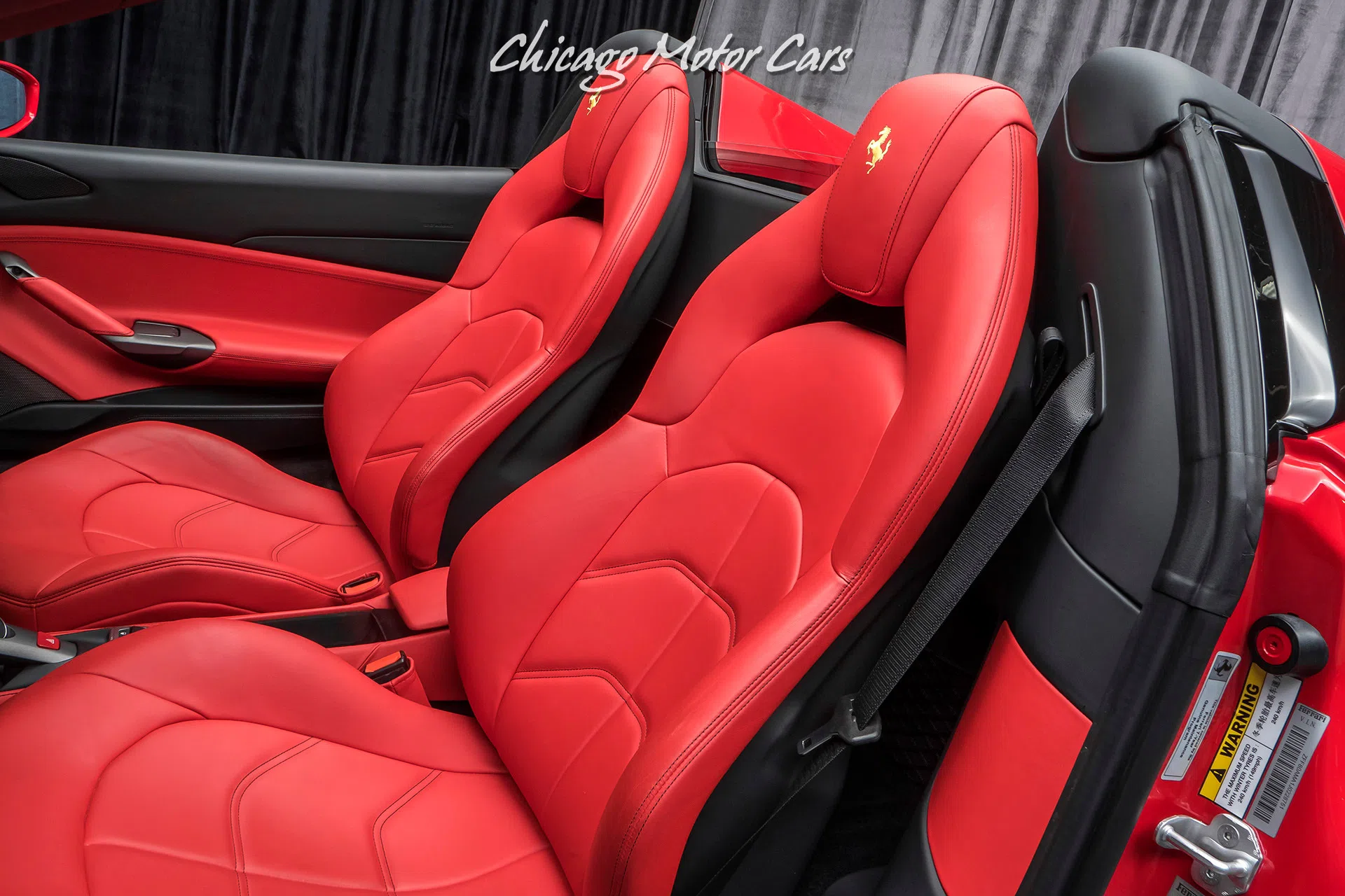 2018 Ferrari 488 Spider interior, seats, Rosso Ferrari