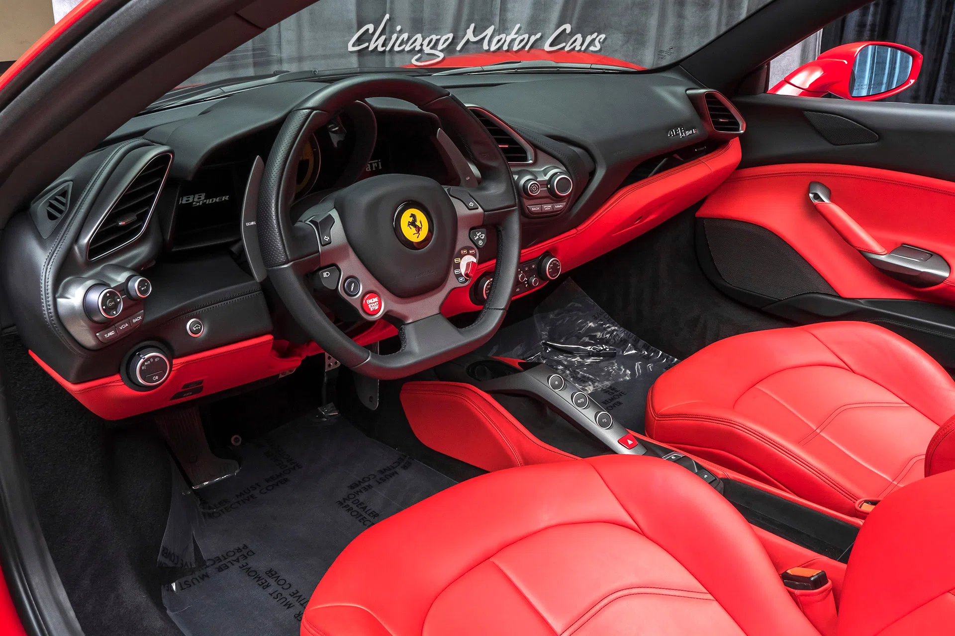 2018 Ferrari 488 Spider interior, Rosso Ferrari