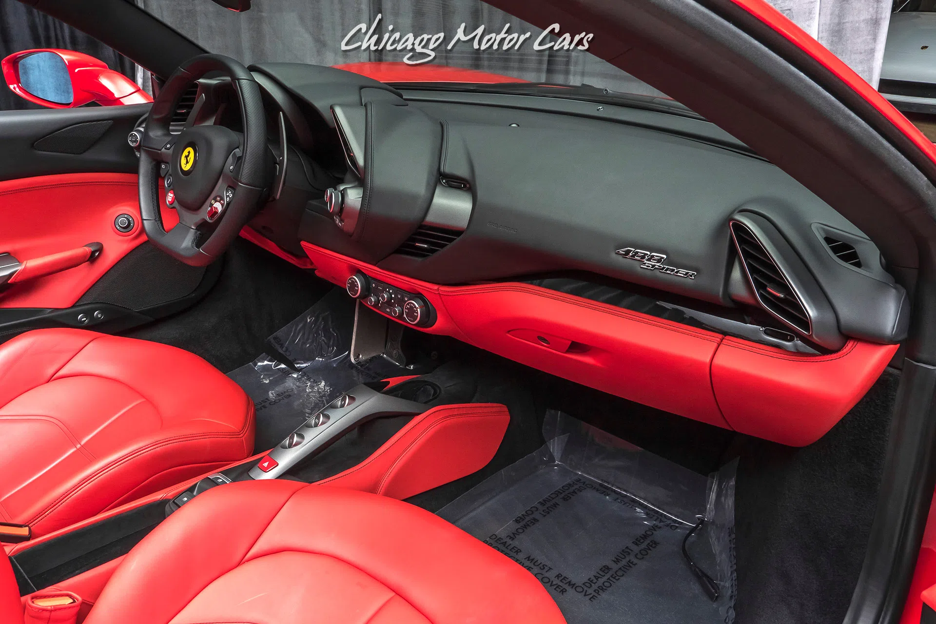 2018 Ferrari 488 Spider interior, Rosso Ferrari