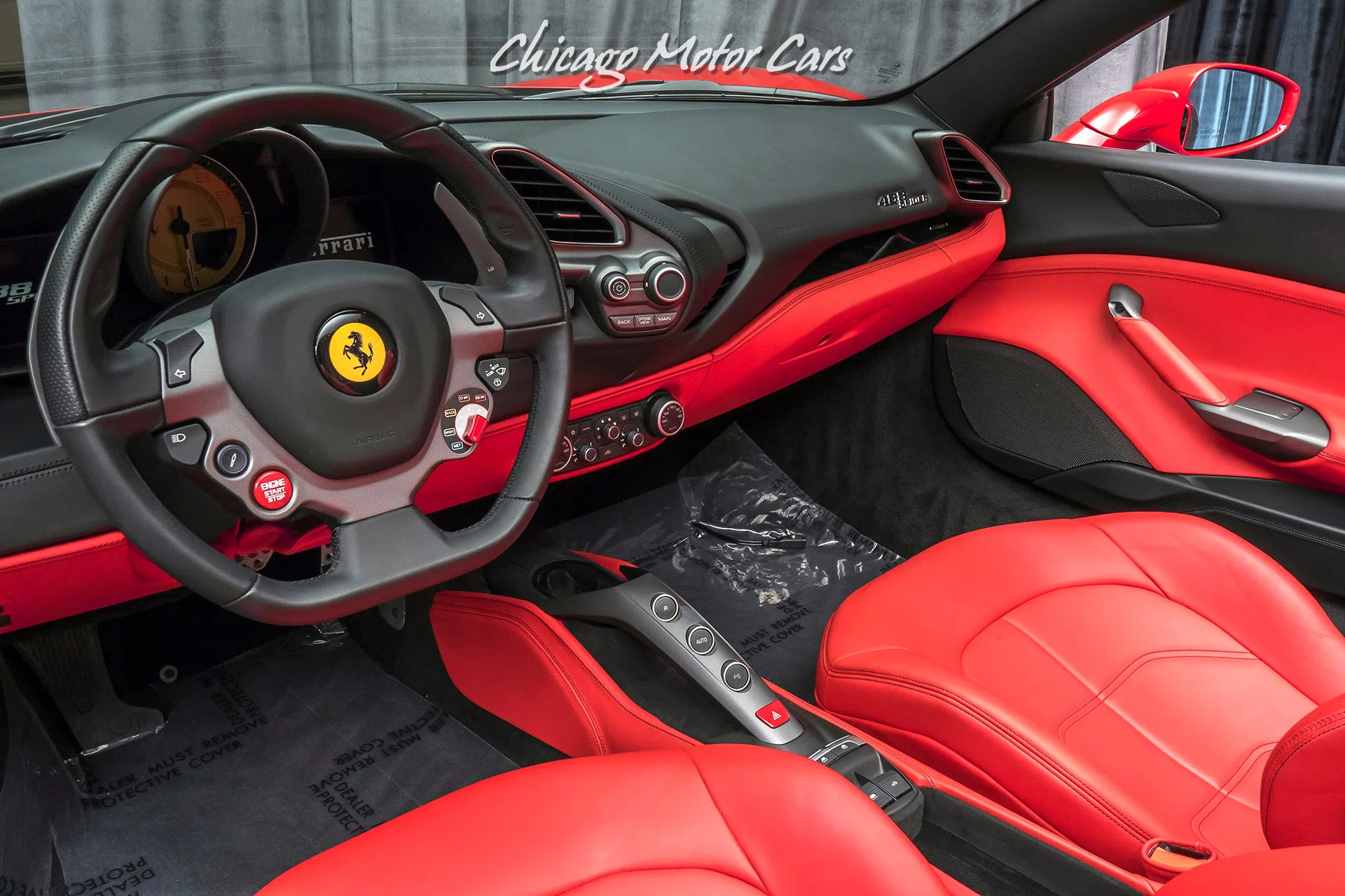 2018 Ferrari 488 Spider interior, Rosso Ferrari
