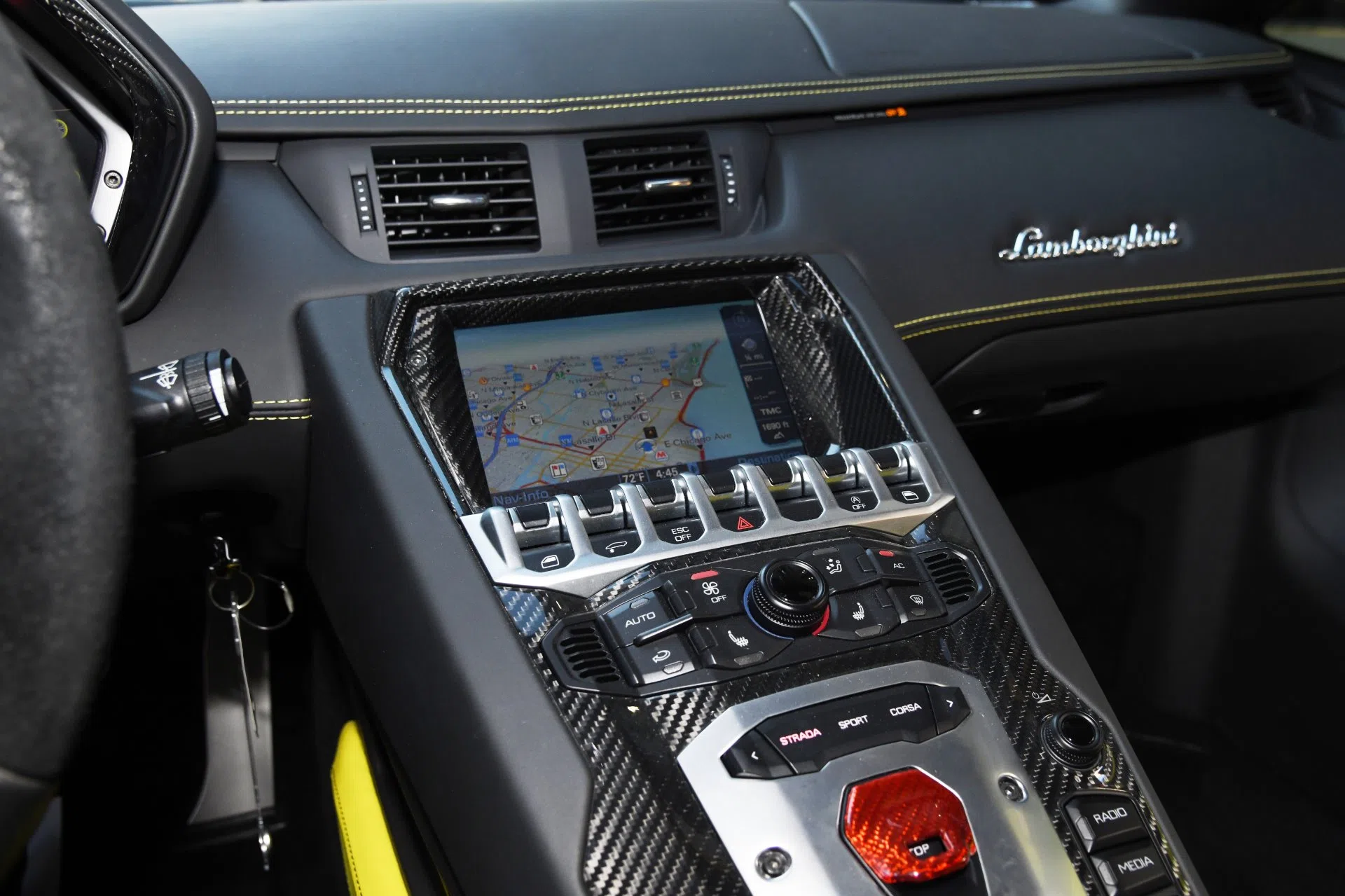 2014 Lamborghini Aventador LP 720-4 50 Anniversario interior, dashboard, NERO ADE