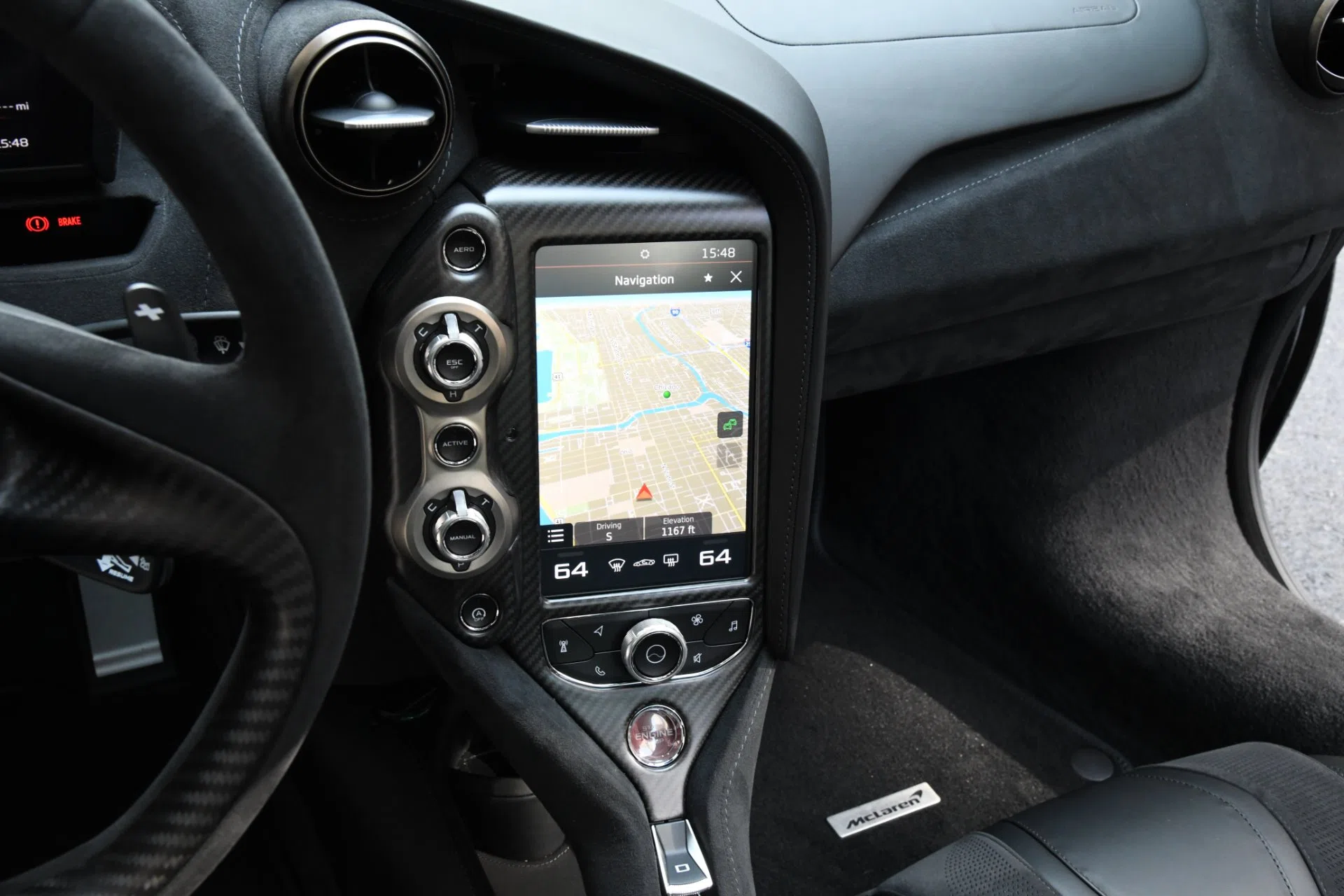 2018 McLaren 720S interior, Carbon Black