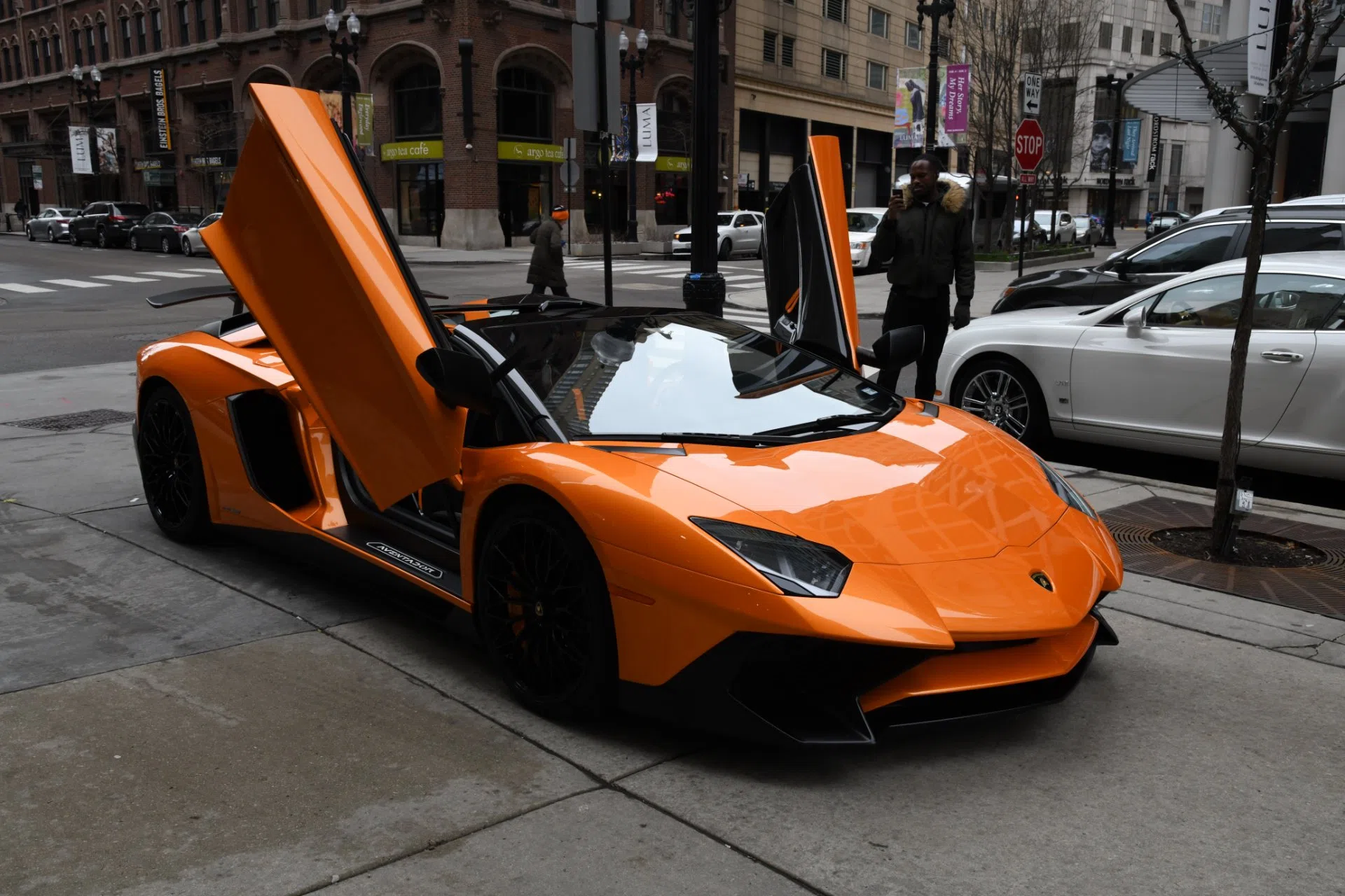 2017 Lamborghini Aventador Roadster LP 750-4 SV for sale, exterior, Arancio Atlas Pearl