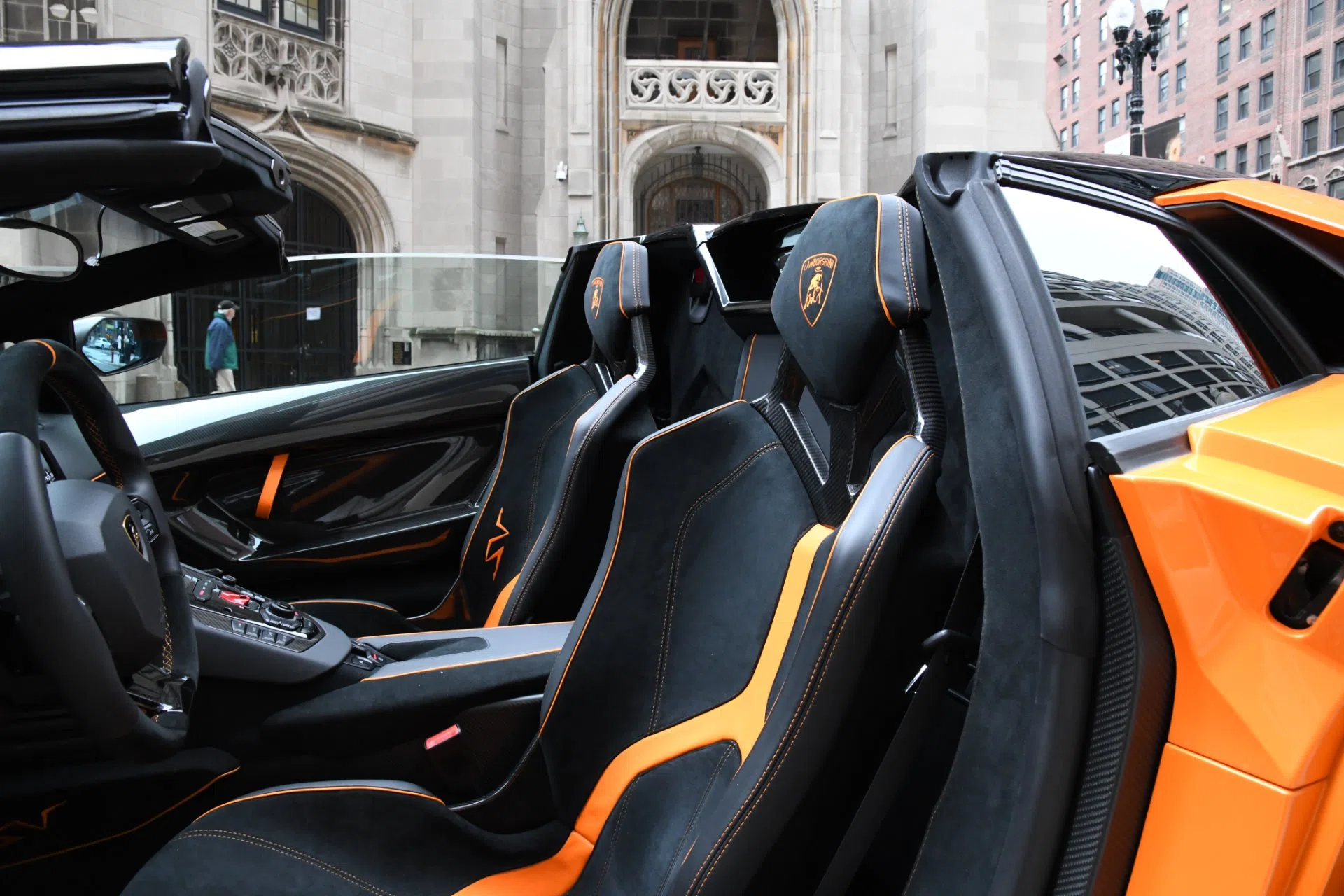 2017 Lamborghini Aventador Roadster LP 750-4 SV interior, seats, NERO ADE