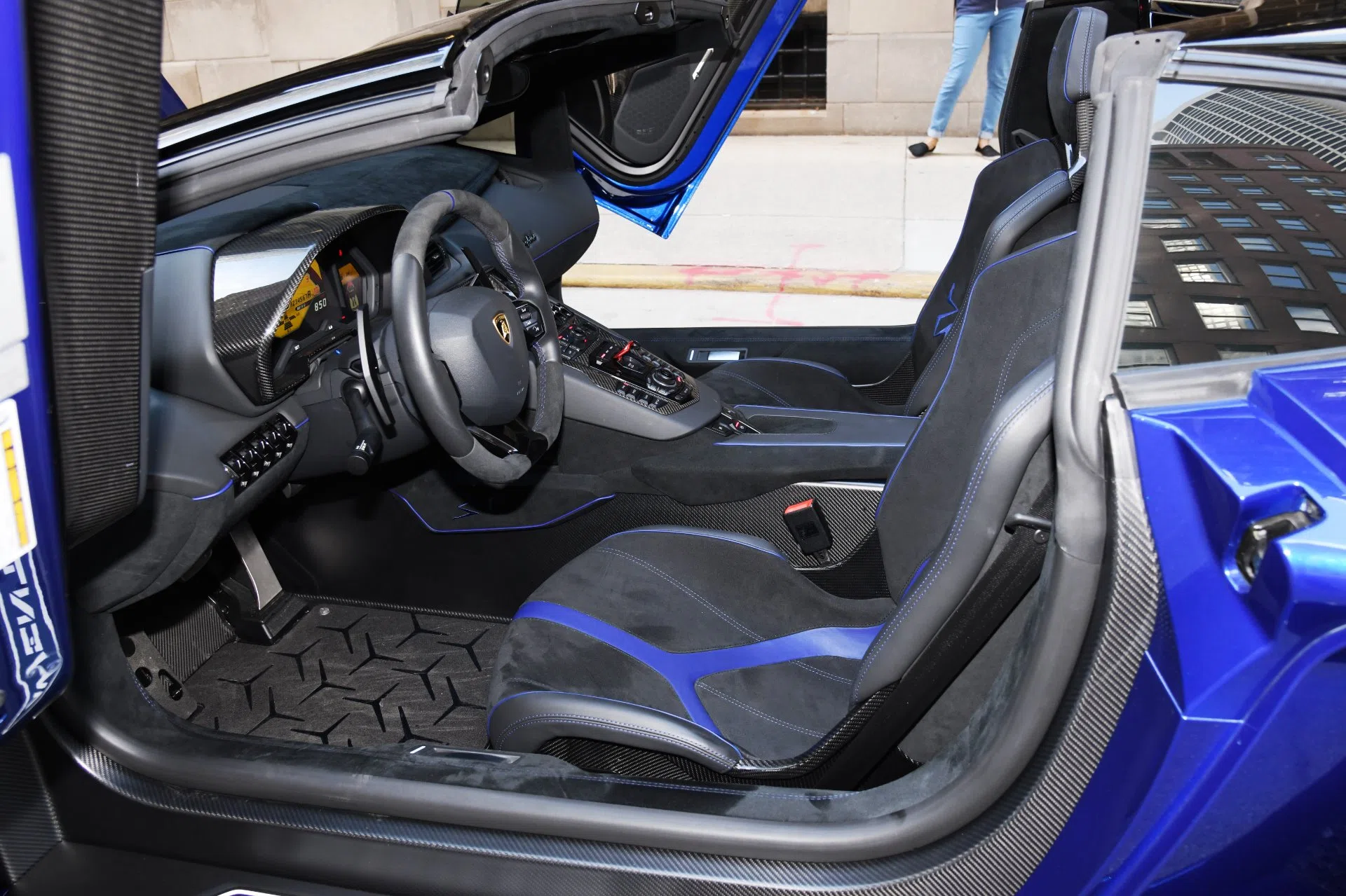 2017 Lamborghini Aventador Roadster LP 750-4 SV interior, NERO ADE