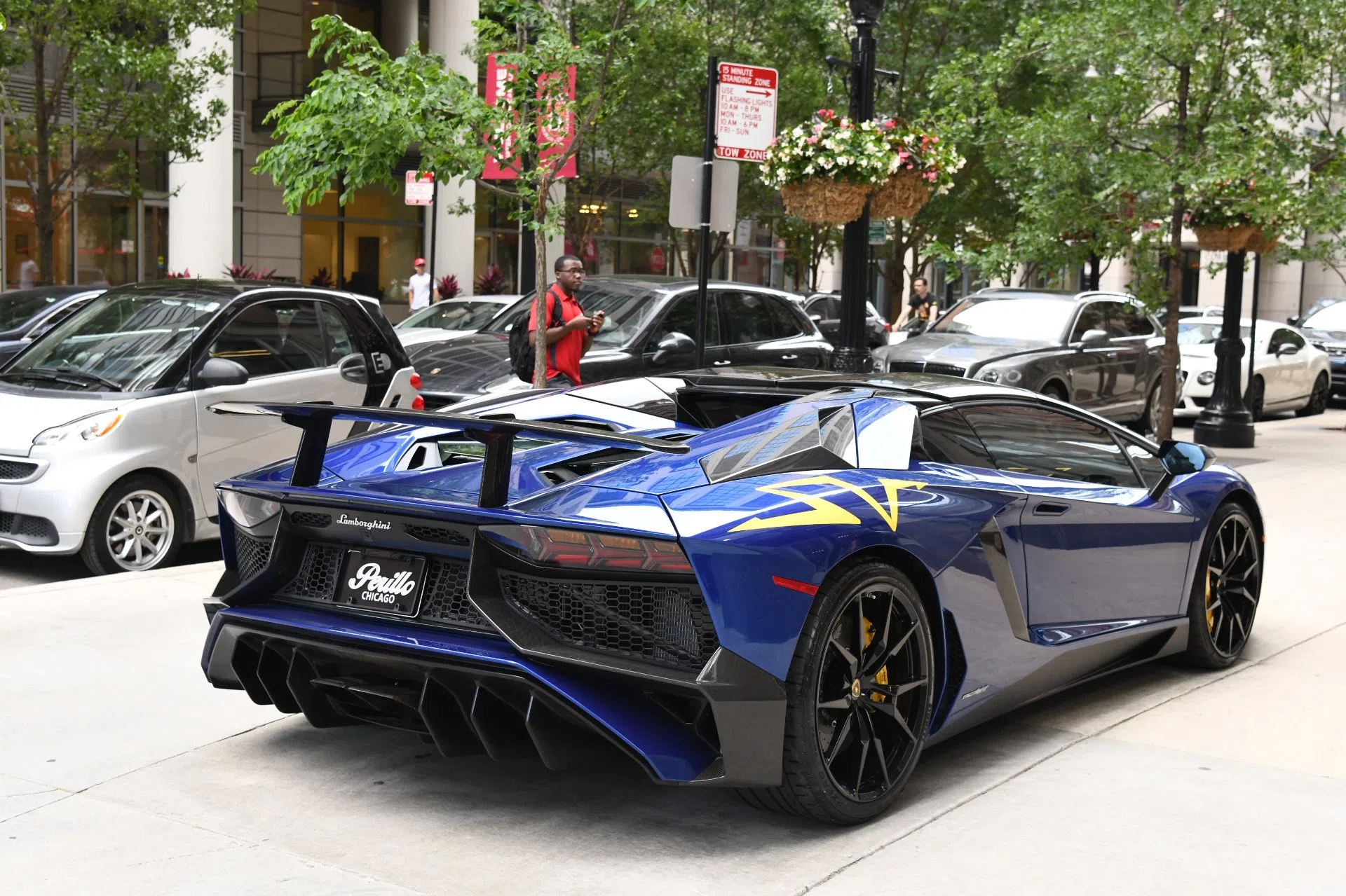 2017 Lamborghini Aventador Roadster LP 750-4 SV for sale, exterior, BLU Sideris Special Metallic