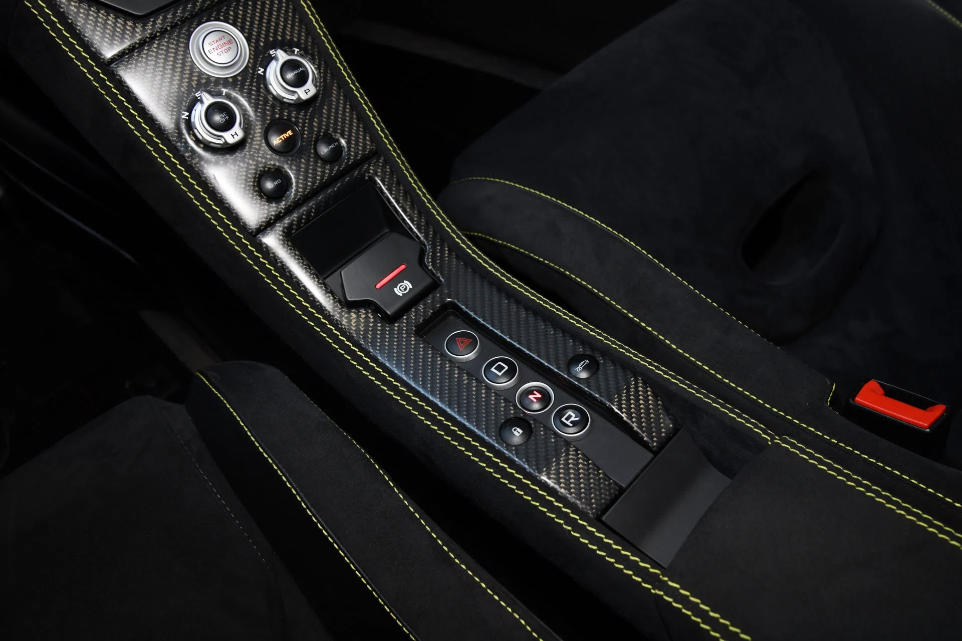 2016 McLaren 675LT interior, Carbon Black