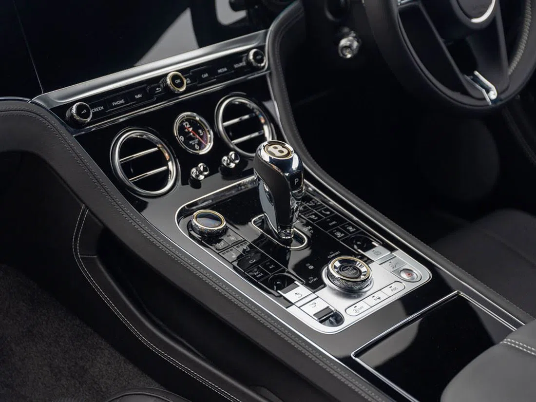 2019 Bentley Continental GT V8 interior, center console, Beluga