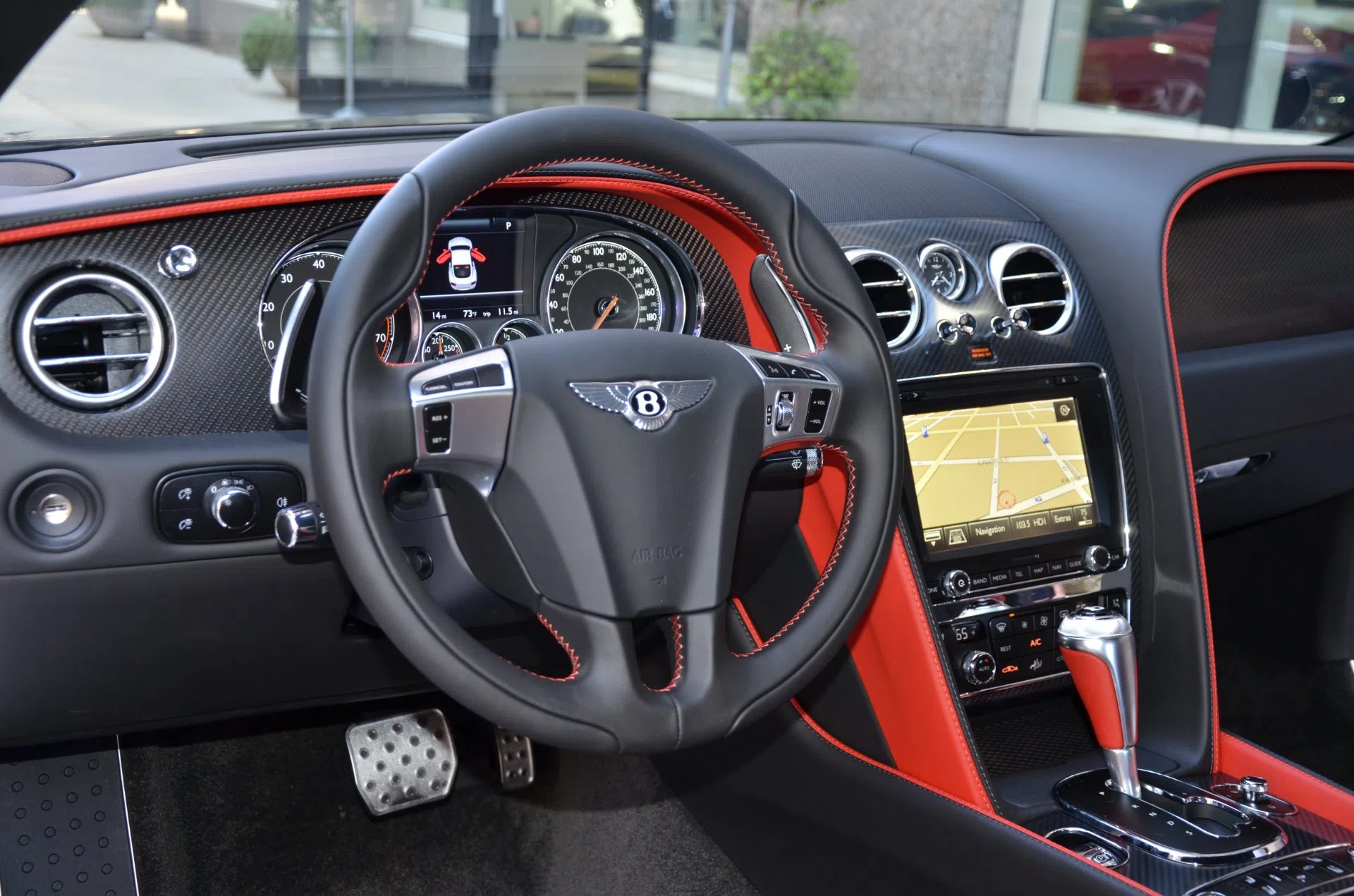 2017 Bentley Continental GT Speed interior, dashboard, Red-Black