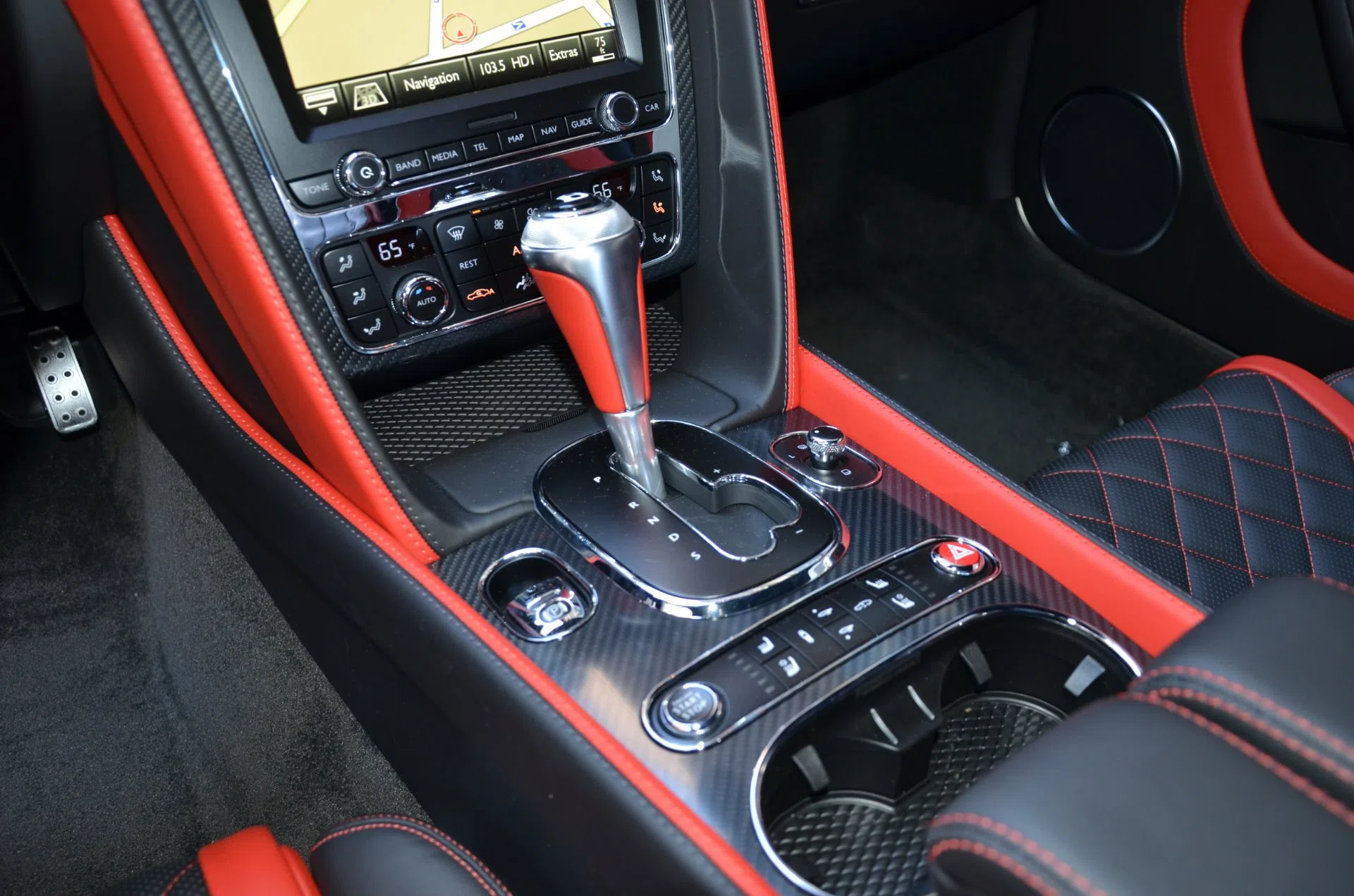 2017 Bentley Continental GT Speed interior, center console, Red-Black