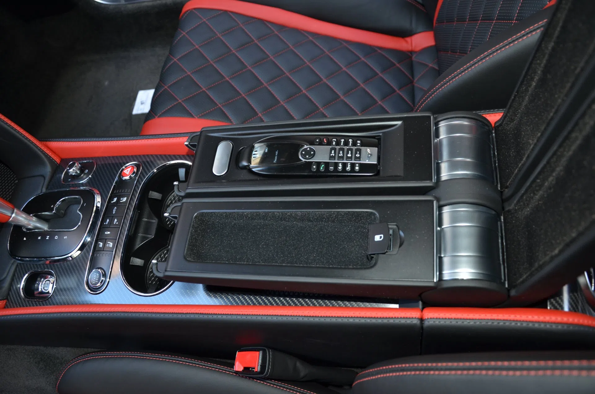 2017 Bentley Continental GT Speed interior, center console, Red-Black