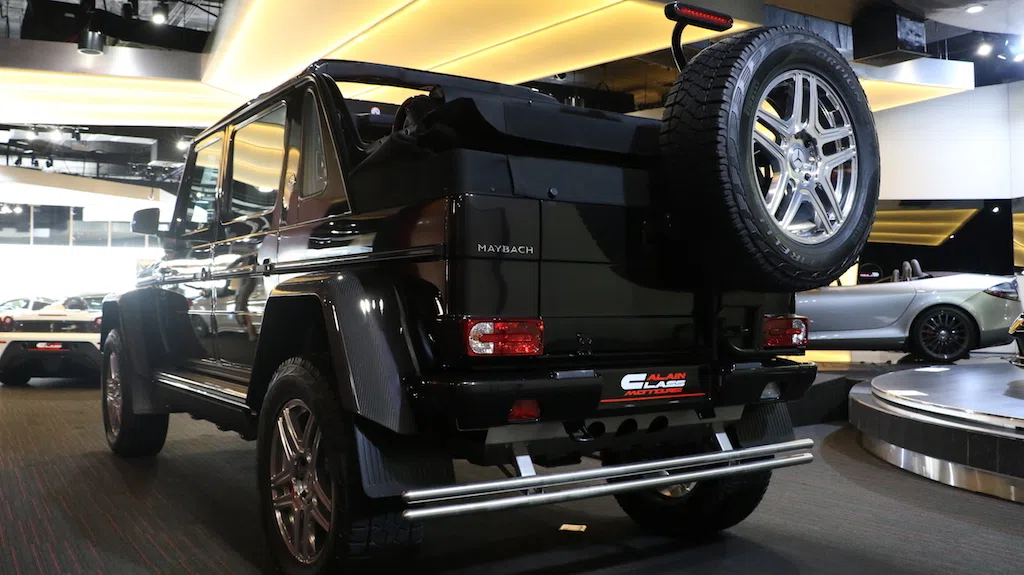 2018 Mercedes-Maybach G650 Landaulet 1 of 99, rear three-quarter view, Designo Mocha Black Metallic