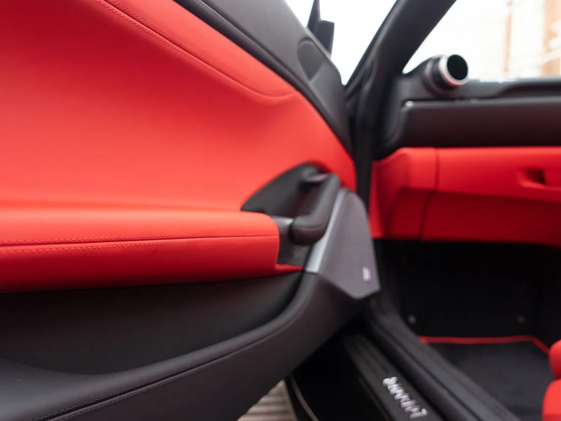 2020 Ferrari Portofino interior, door panel, Rosso Ferrari