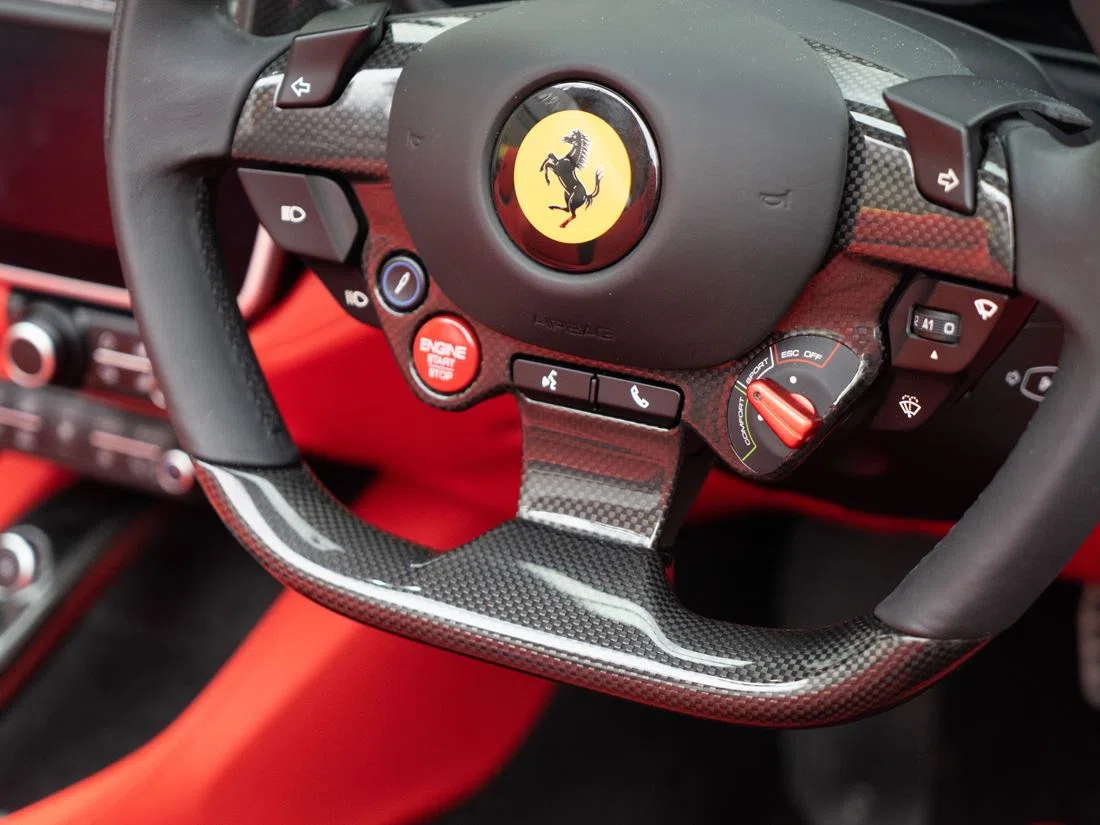 2020 Ferrari Portofino interior, steering wheel, Rosso Ferrari