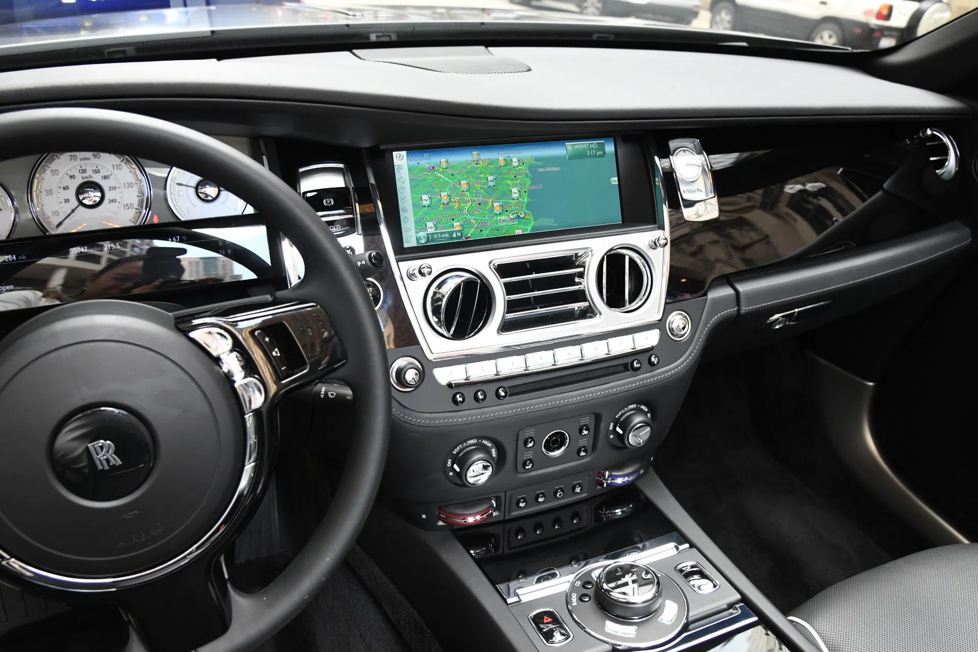 2017 Rolls-Royce Dawn interior, dashboard, Leather Black