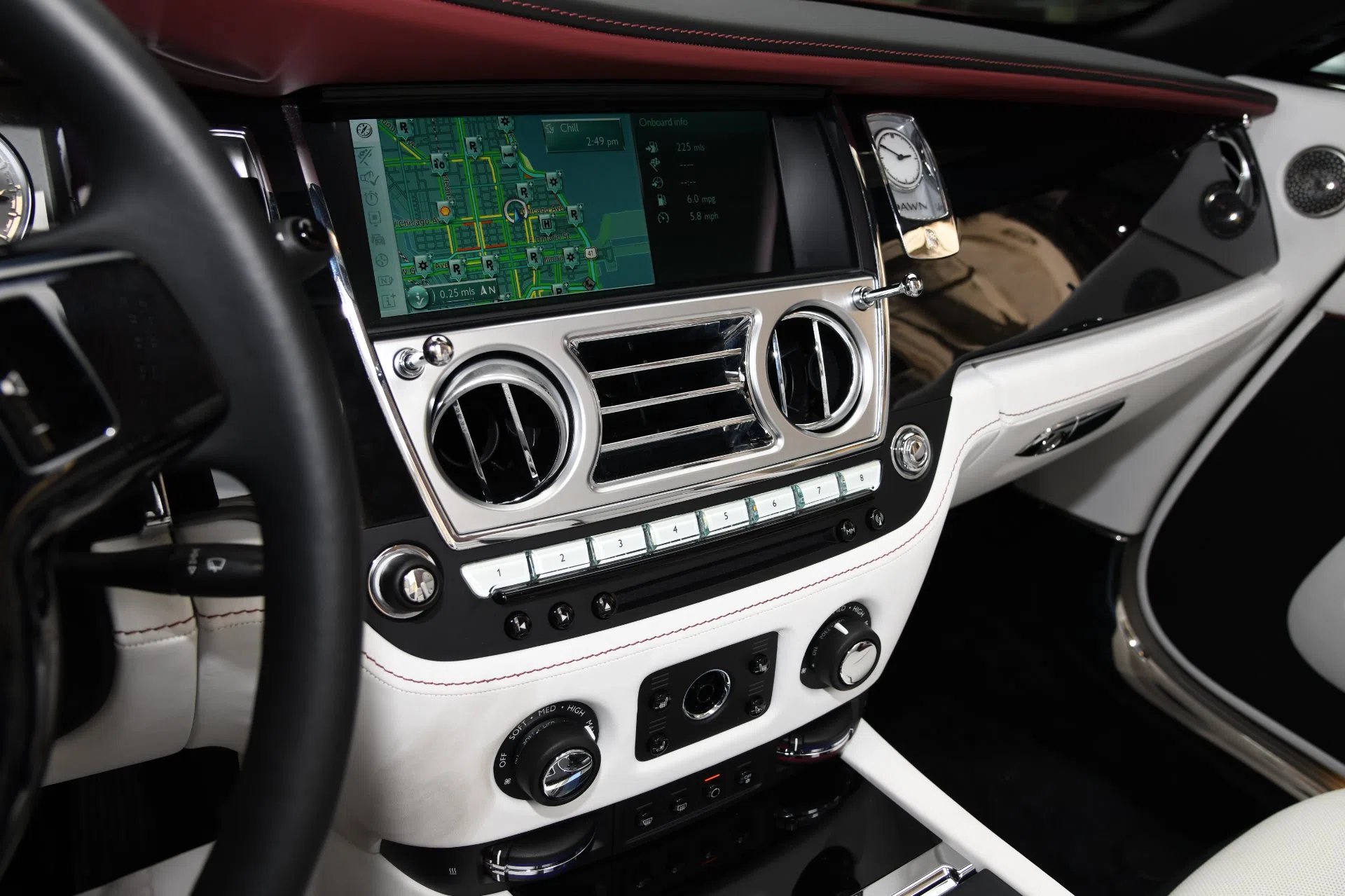 2017 Rolls-Royce Dawn interior, Arctic White