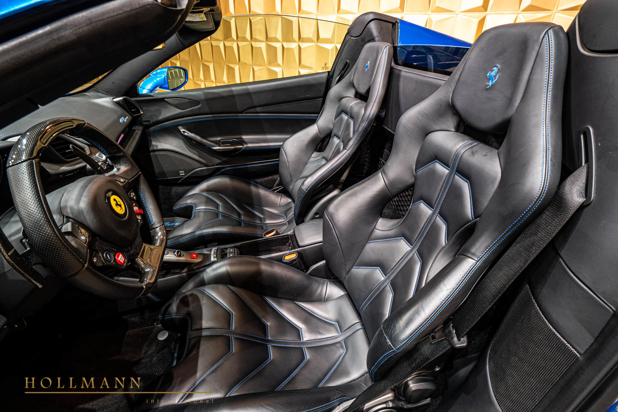 2015 Ferrari 488 Spider interior, seats, Leather Black