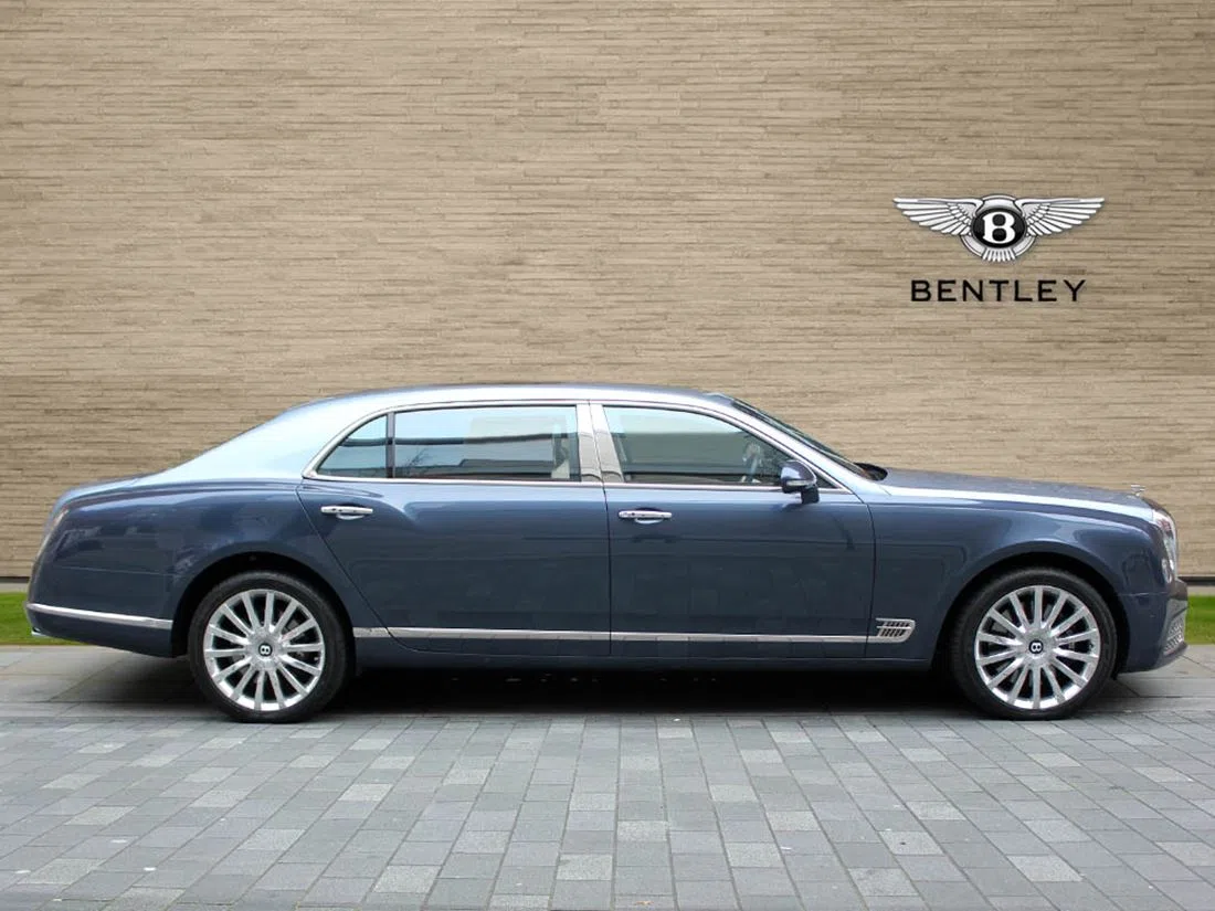 2019 Bentley Mulsanne Extended Wheelbase for sale, exterior, Fountain Blue over Meteor