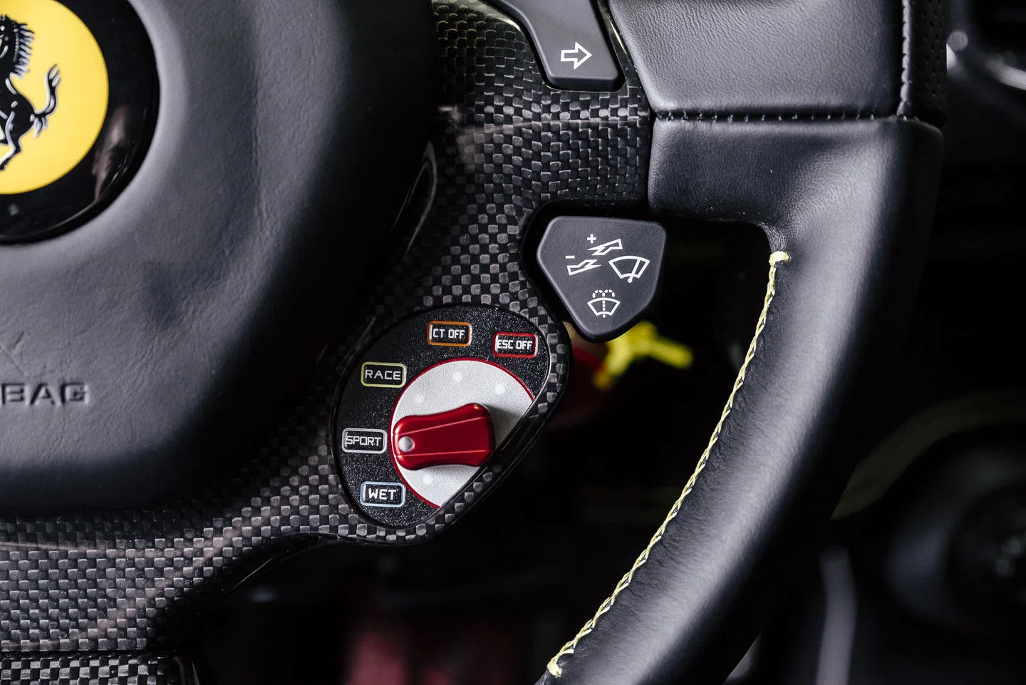 2016 Ferrari 458 Speciale interior, Black-Yellow