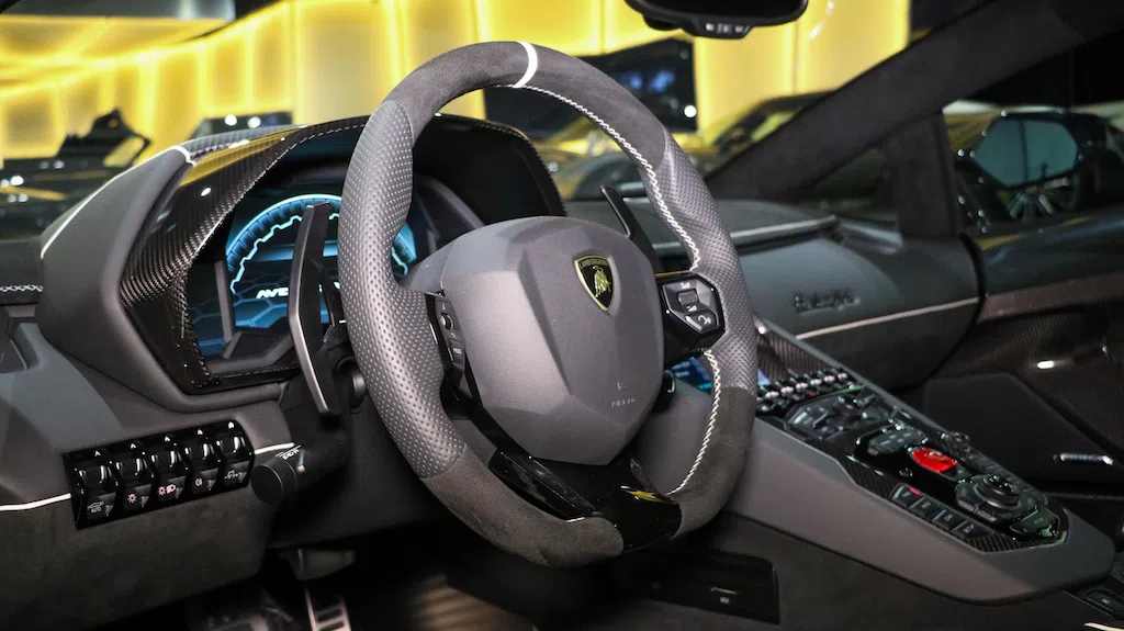 2019 Lamborghini Aventador SVJ – 1 of 900 interior, steering wheel