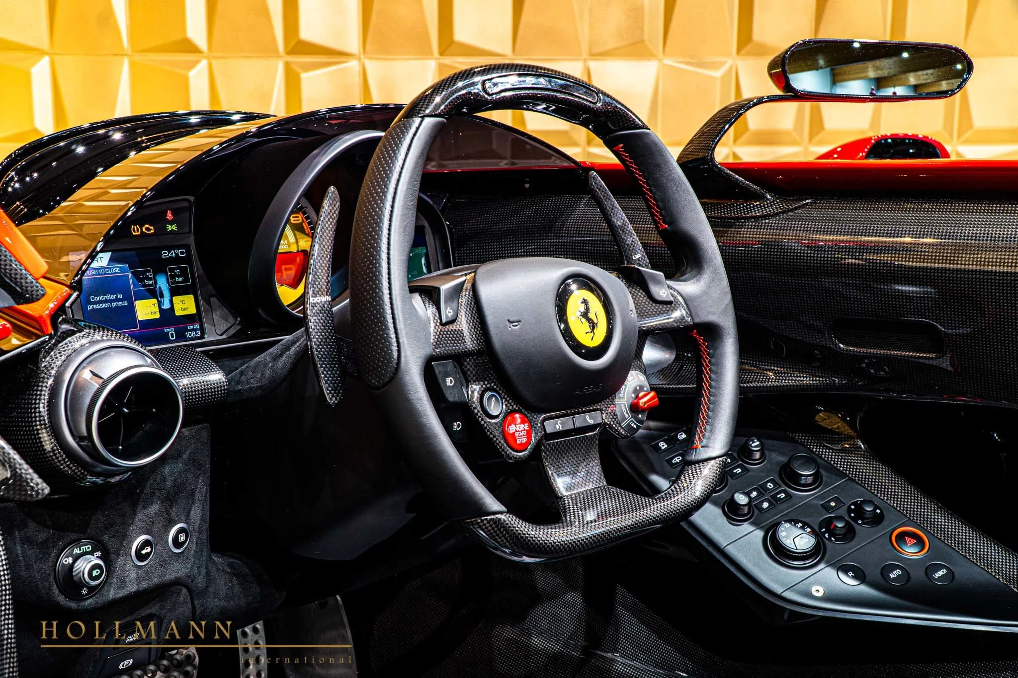 2020 Ferrari Monza SP1 interior, Nero Black Leather