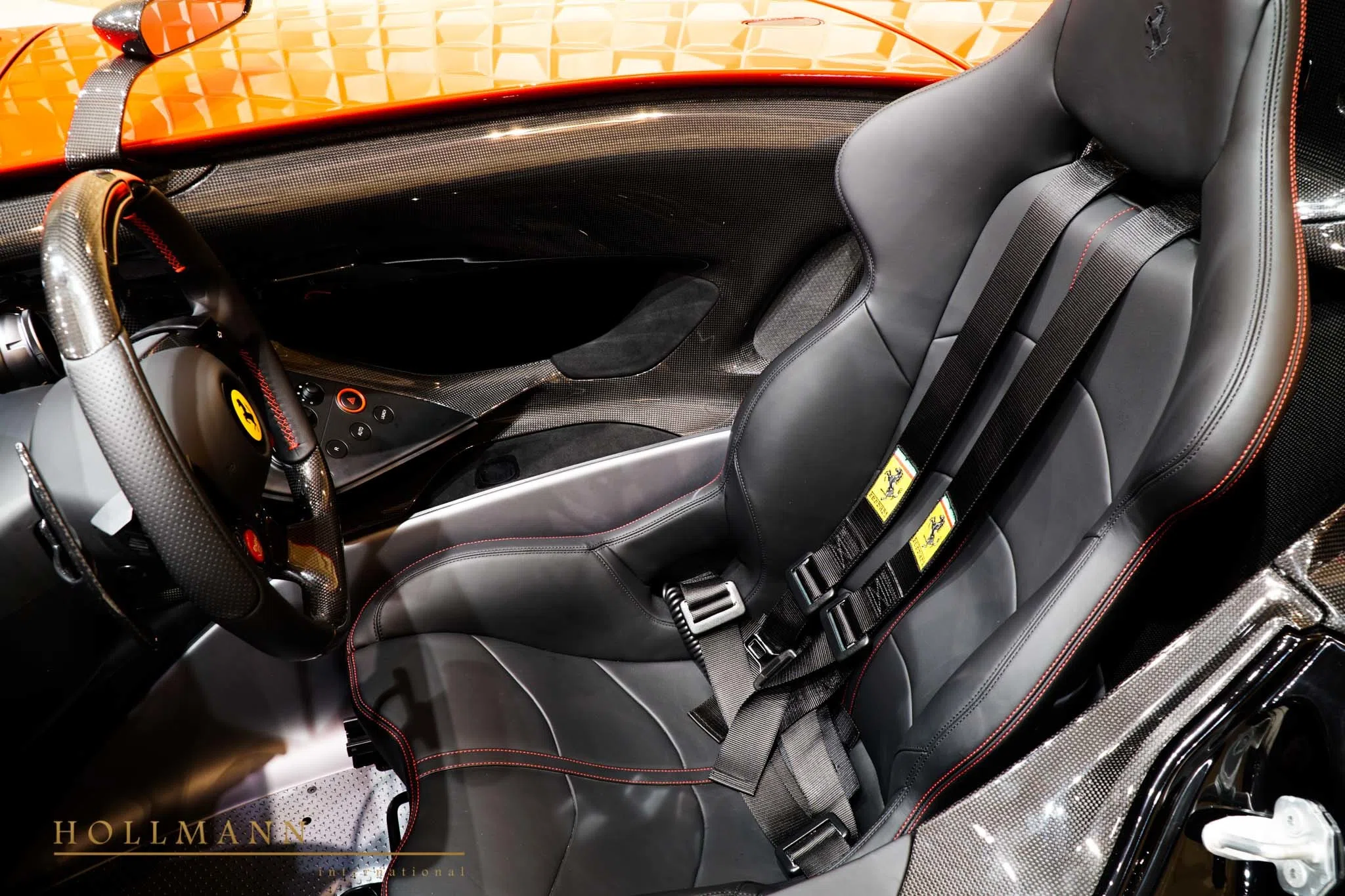 2020 Ferrari Monza SP1 interior, seats, Nero Black Leather