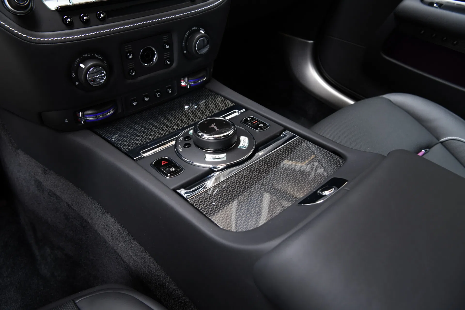 2020 Rolls-Royce Wraith interior, center console, BLACK