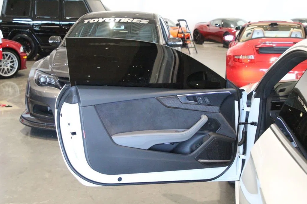 2018 Audi S5 Coupe interior, door panel, Black Leather