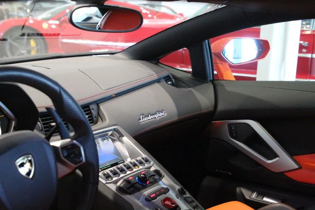 2013 Lamborghini Aventador interior, dashboard, Nero Ade Black