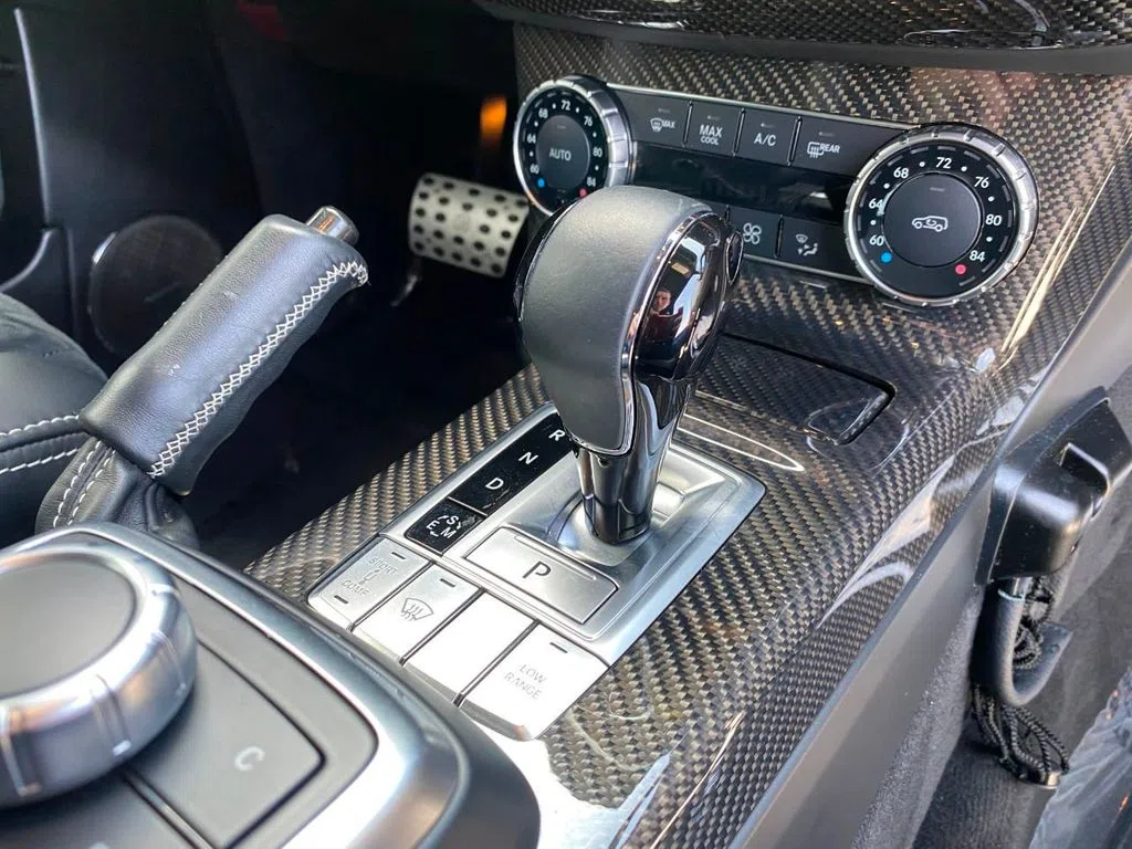 2017 BRABUS G-Class interior, center console, Black Leather/Suede