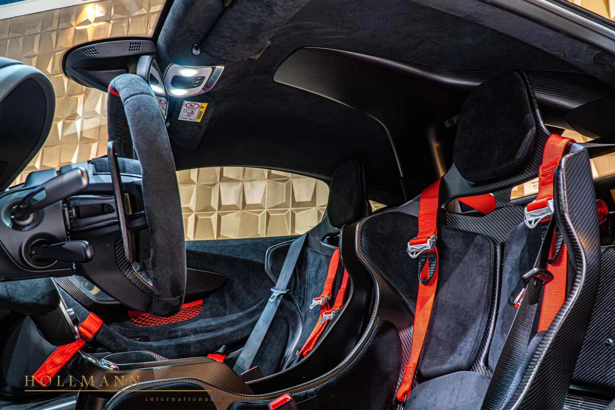 2020 McLaren 620R interior, seats, Alcantara Black