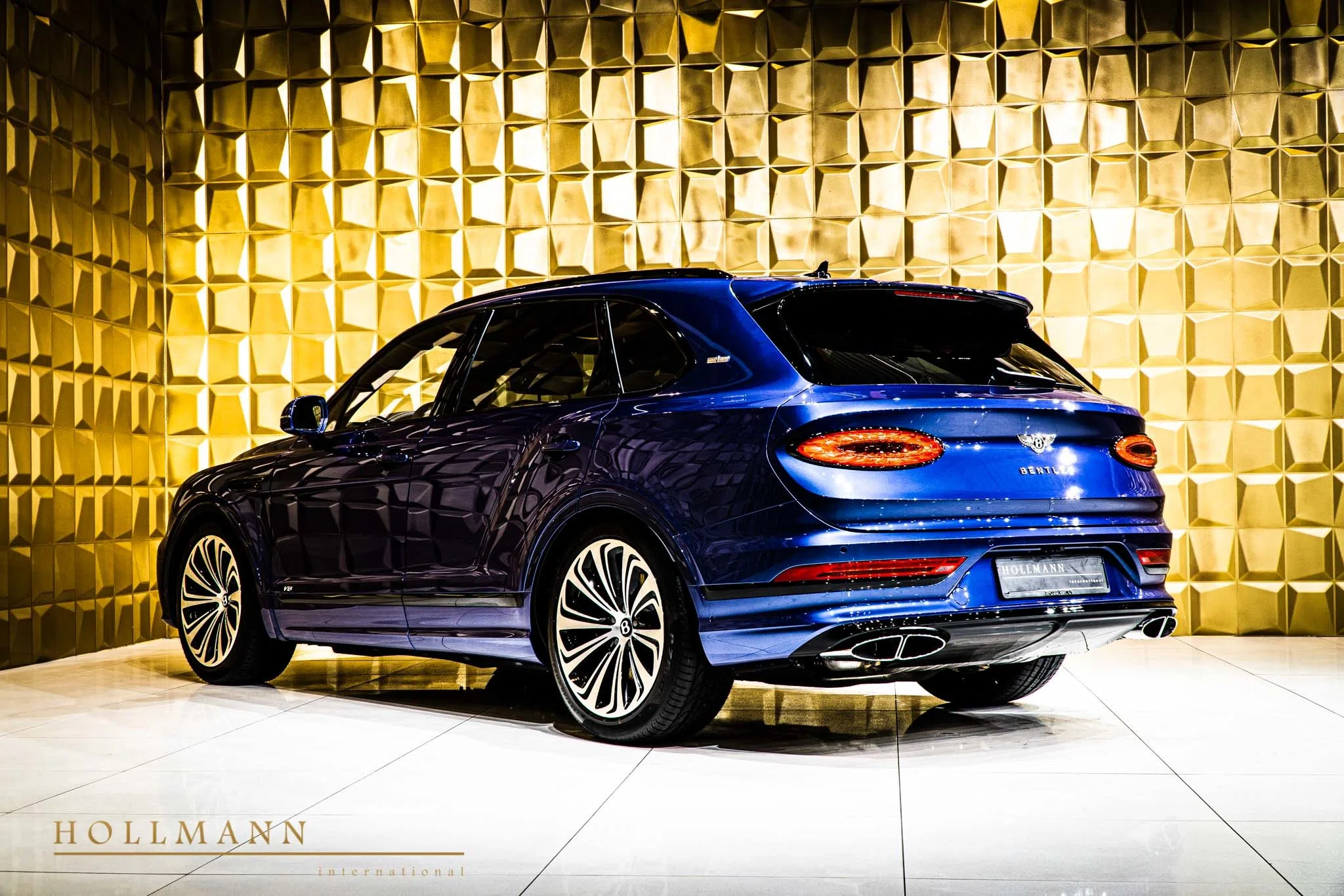 2020 Bentley Bentayga V8, rear three-quarter view, BRODGAR