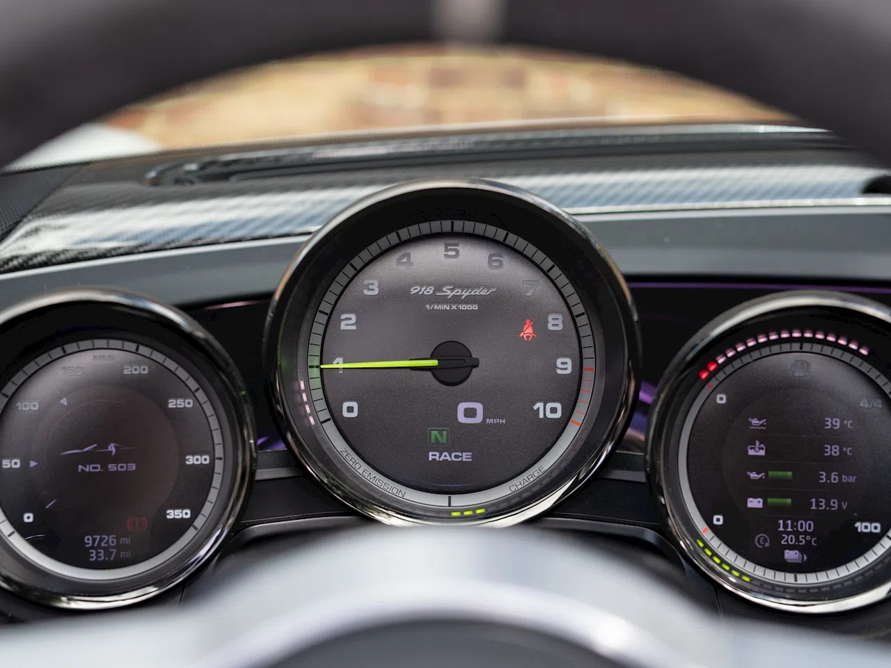 2015 Porsche 918 Spyder Weissach interior, Black Leather & Alcantara