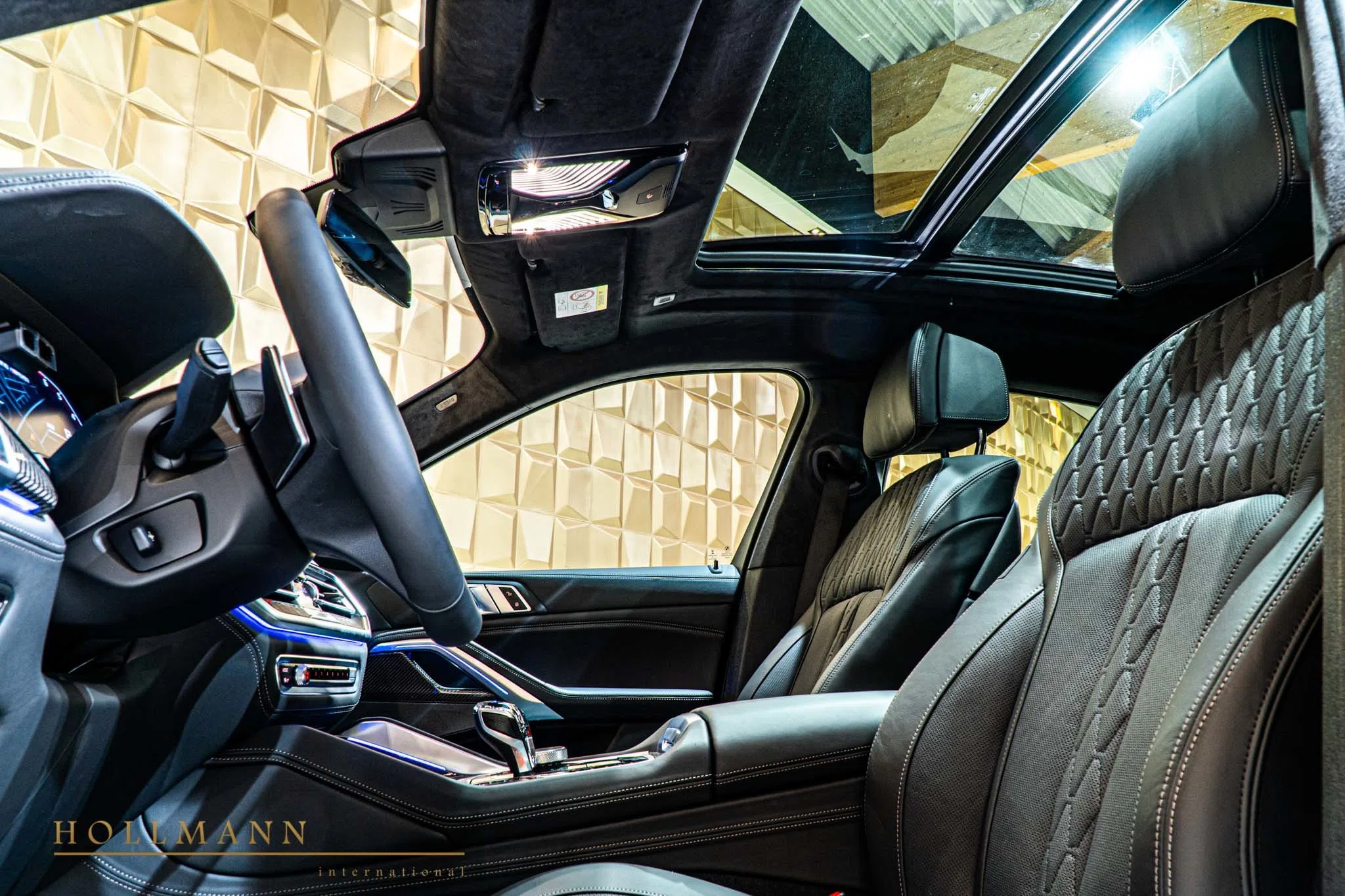 2020 BMW X6 M50i interior, door panel, Leather Merino Black