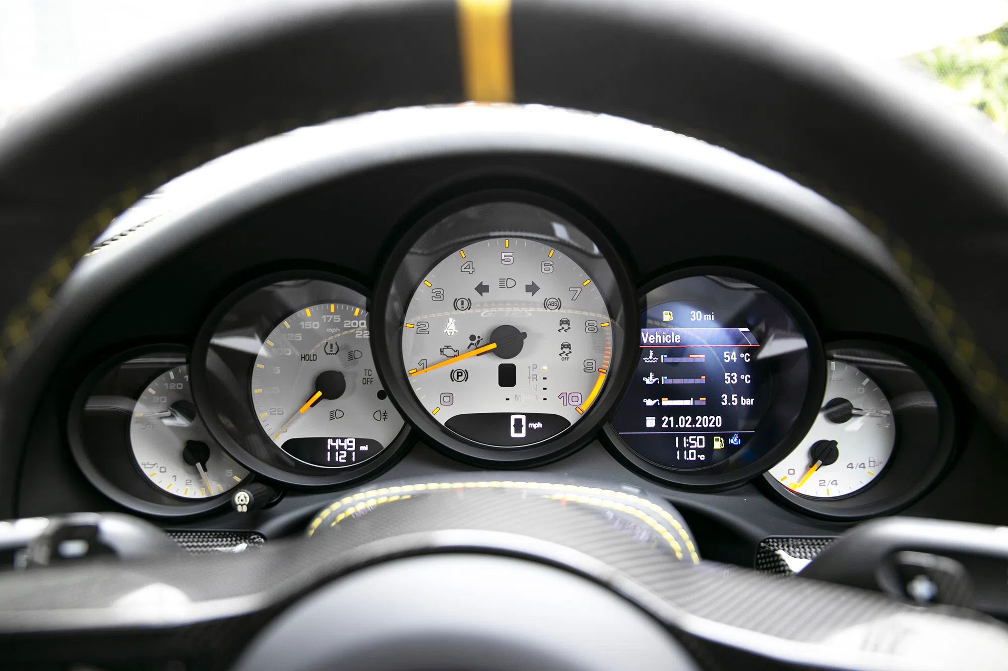 2019 Porsche 991.2 GT3 RS Weissach interior, Leather Black