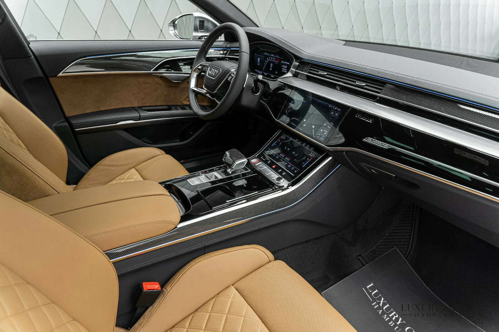 2020 Audi S8 interior, Braun, Vollleder