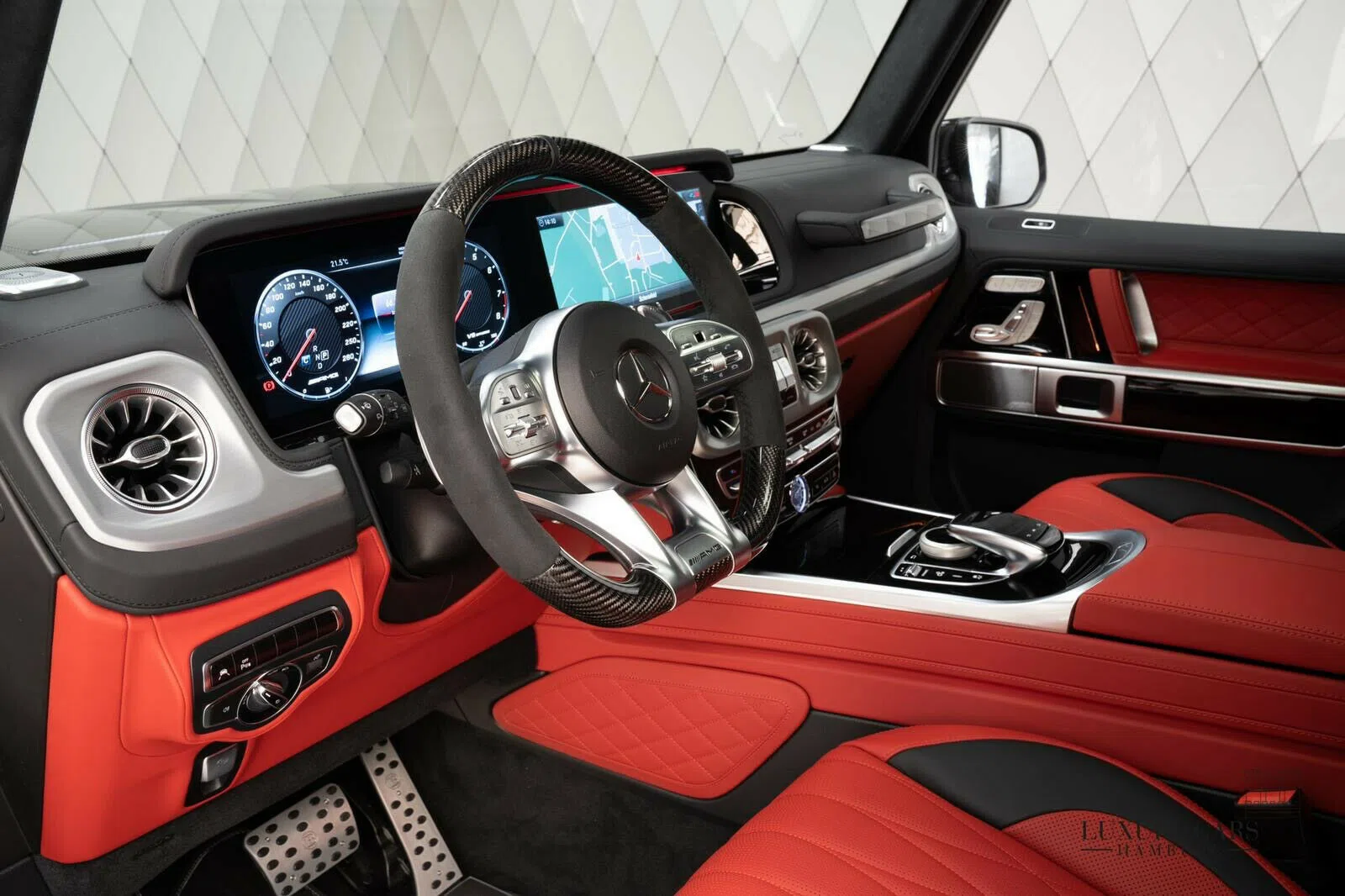2020 BRABUS G 700 interior, dashboard, Red