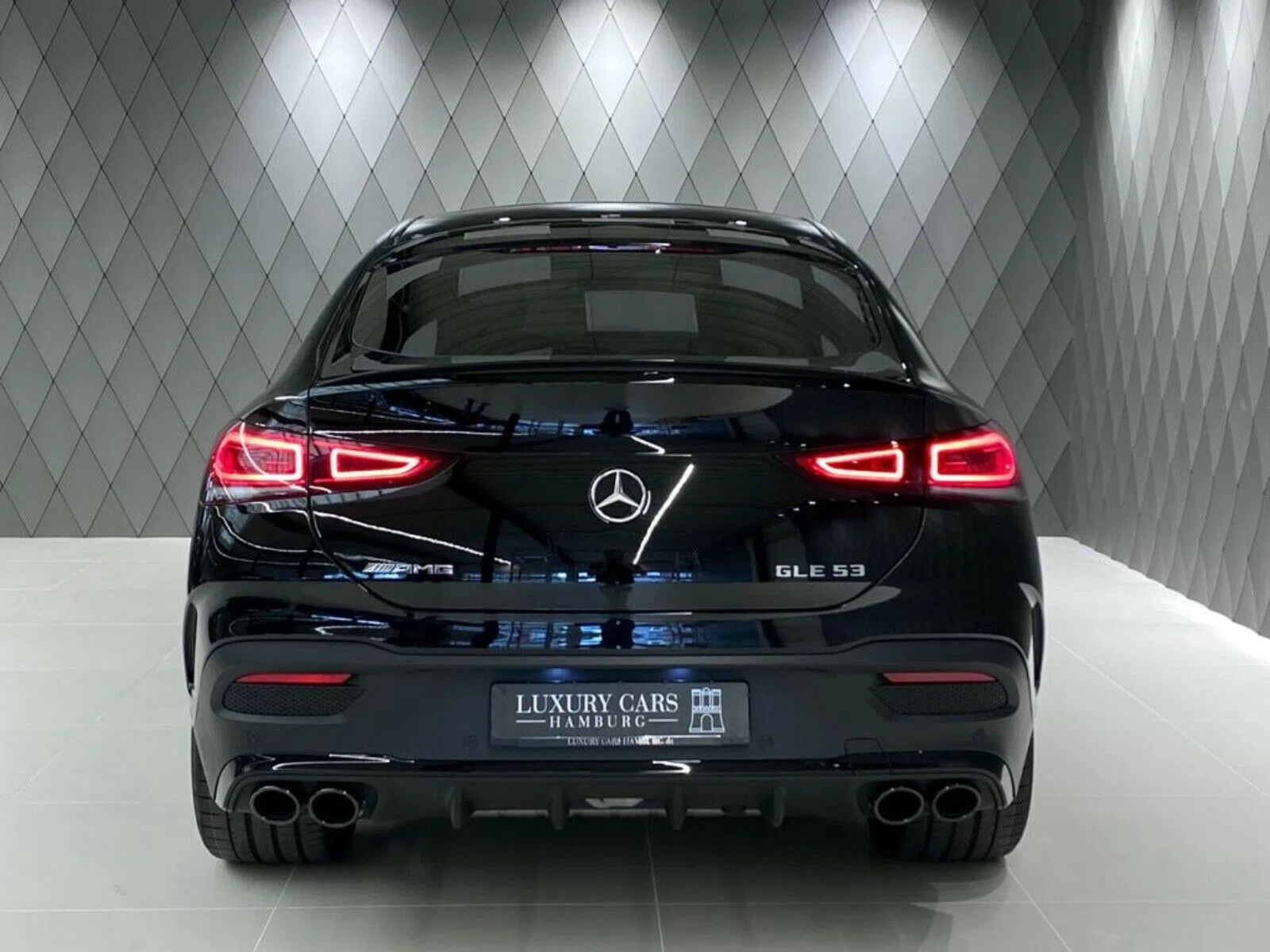 2020 Mercedes-Benz GLE 63 AMG, rear three-quarter view, Black