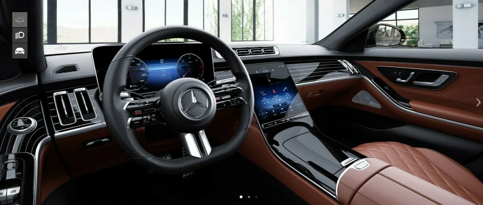 2020 Mercedes-Benz S 500 4M L W223 interior, dashboard, Braun