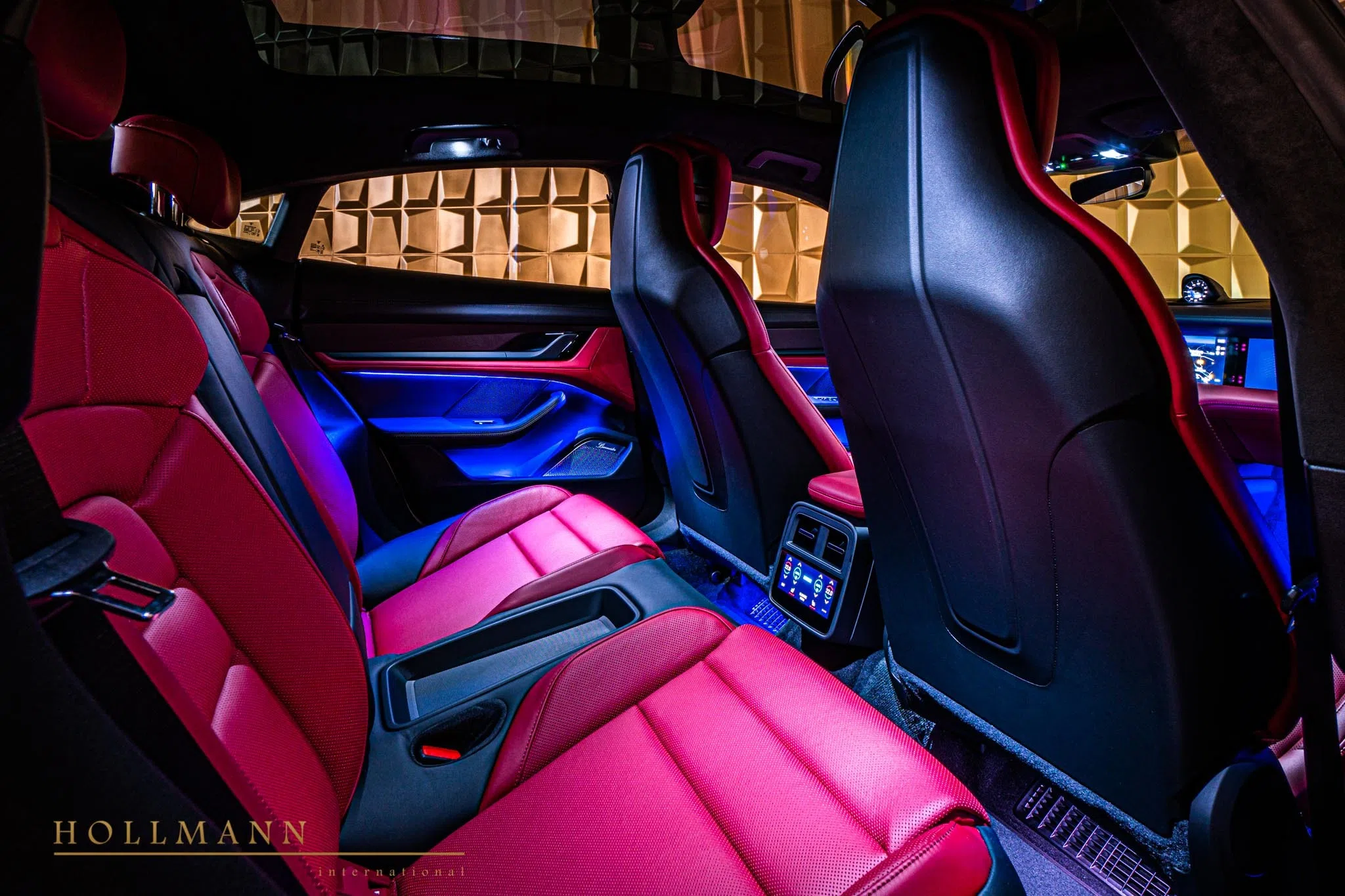 2020 Porsche Taycan Turbo interior, seats, Red Leather