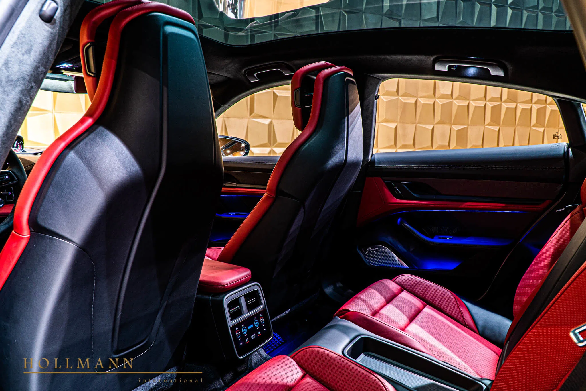 2020 Porsche Taycan Turbo interior, seats, Red Leather