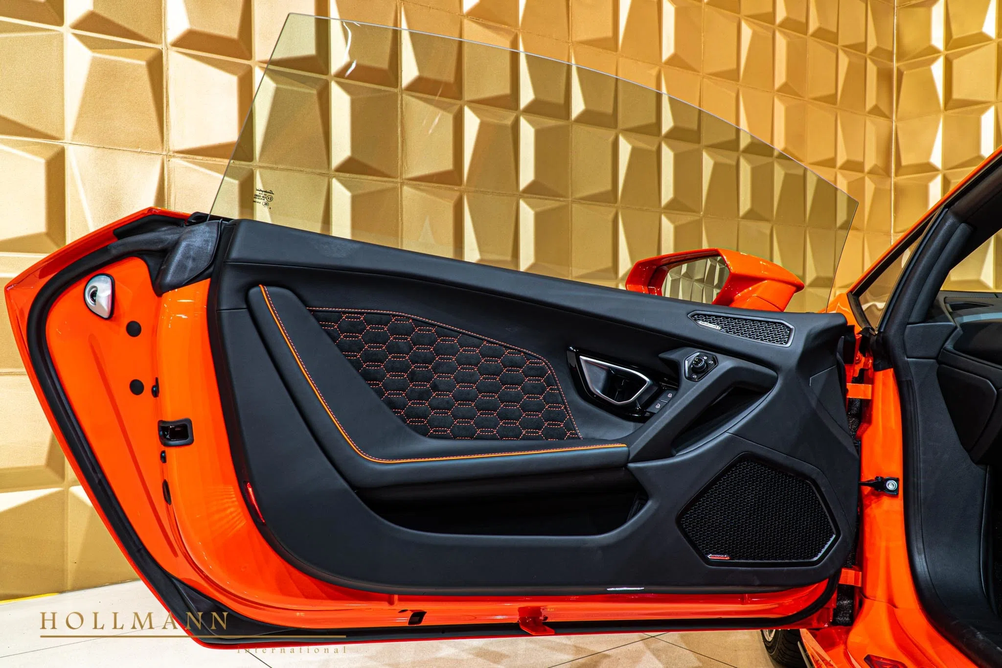 2020 Lamborghini Huracán EVO interior, door panel, Leather Black