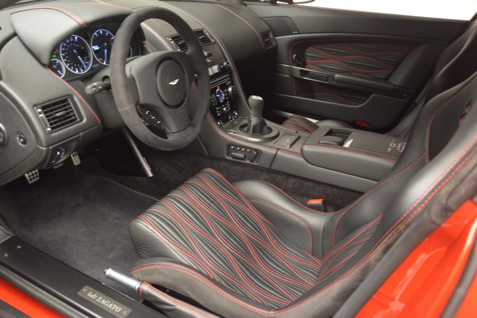 2013 Aston Martin V12 Zagato Coupe interior, Obsidian Black